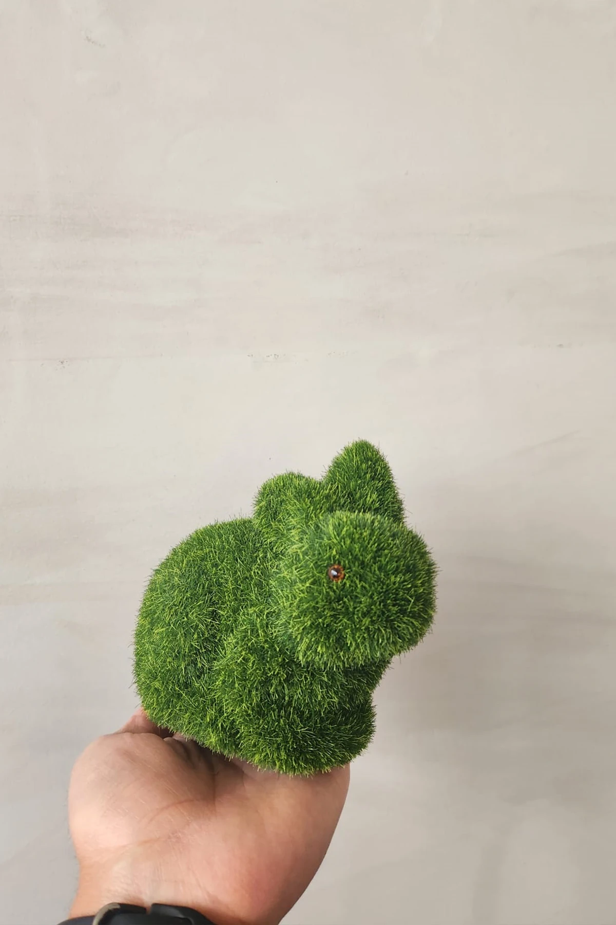 Dekoratif Yeşil Yapay Yosun Bahçe Süsü Mini Strafor Tavşan 15x12 cm