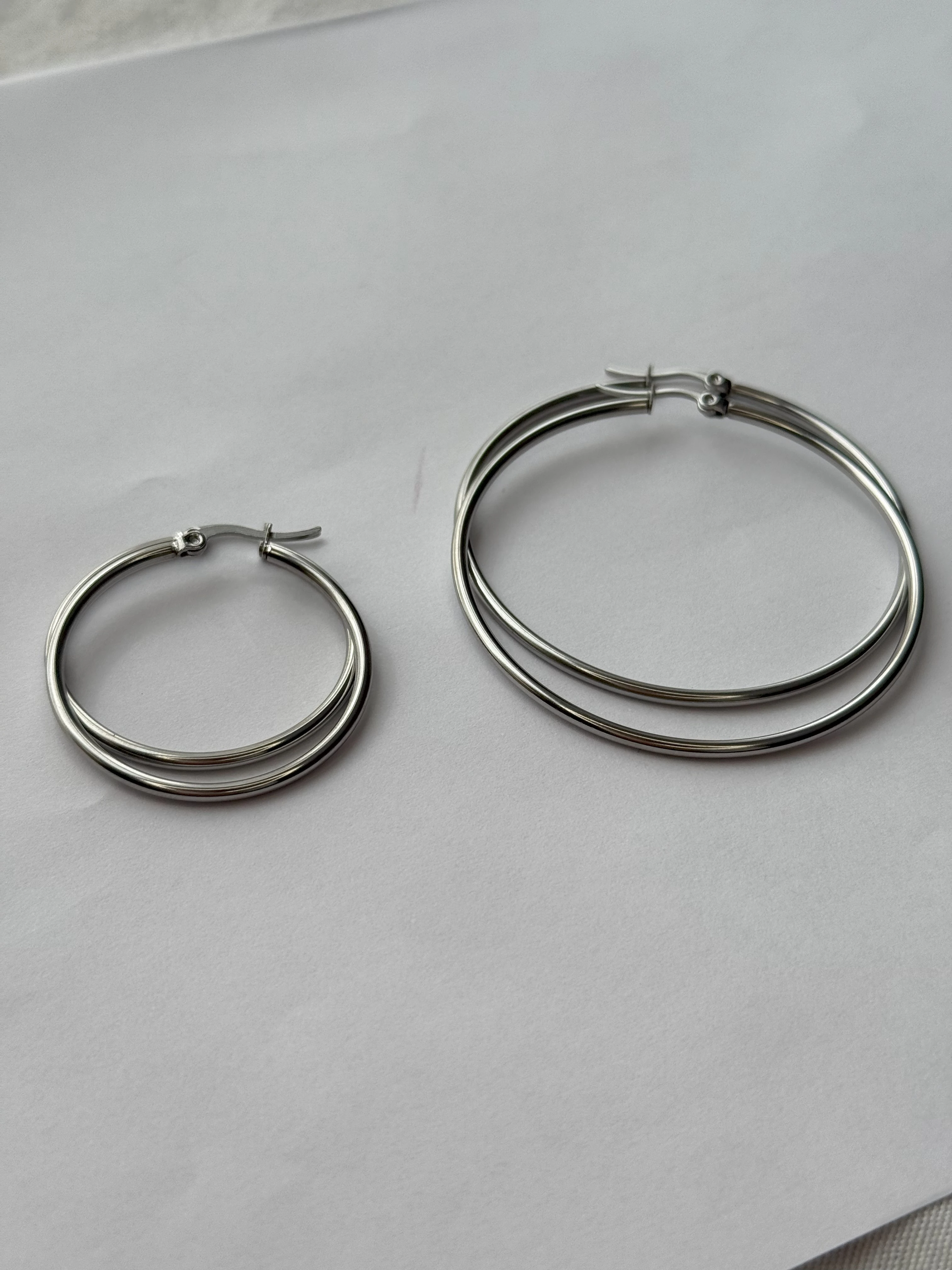 Silver İnce Halka Küpe