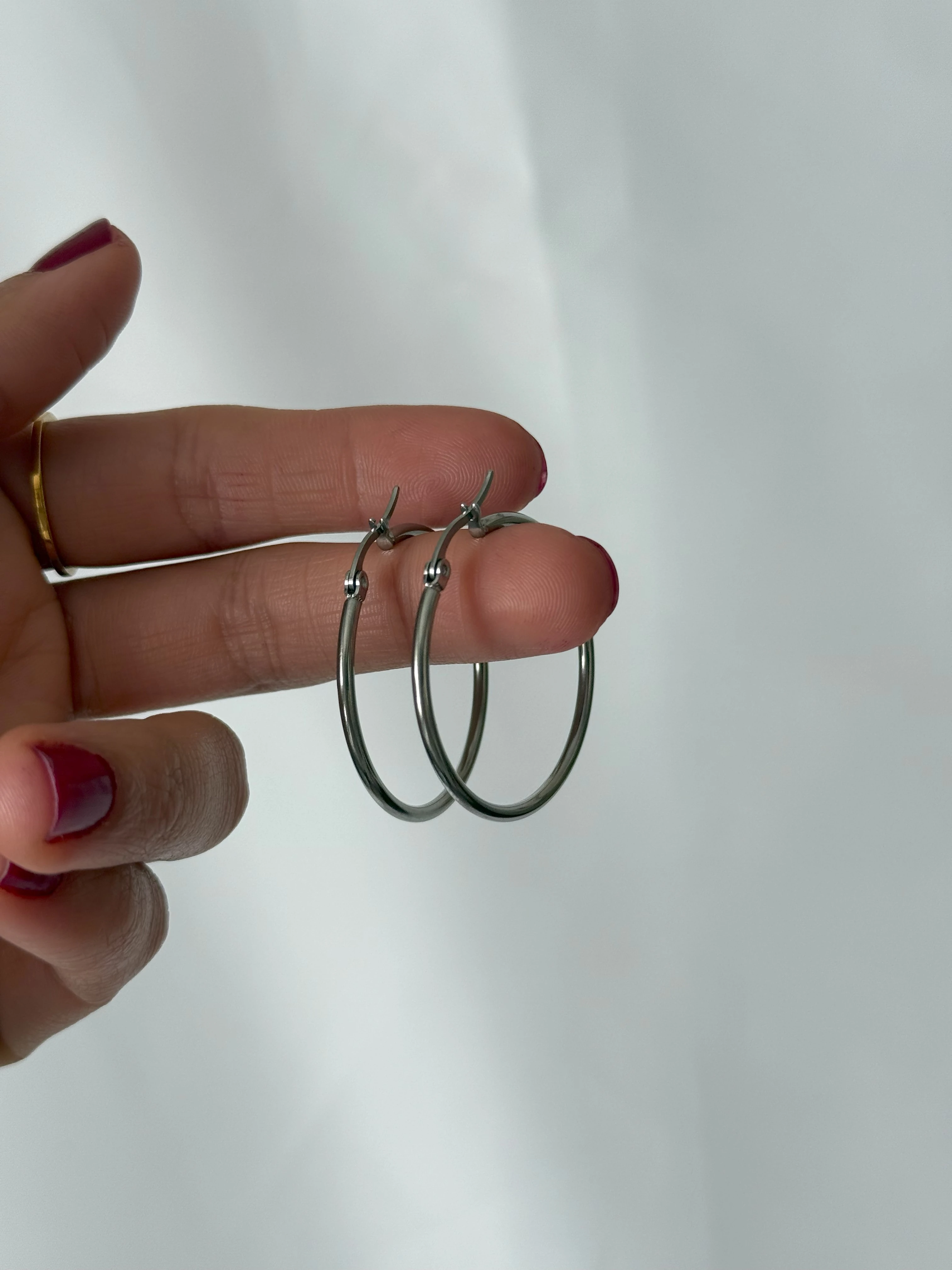 Silver İnce Halka Küpe