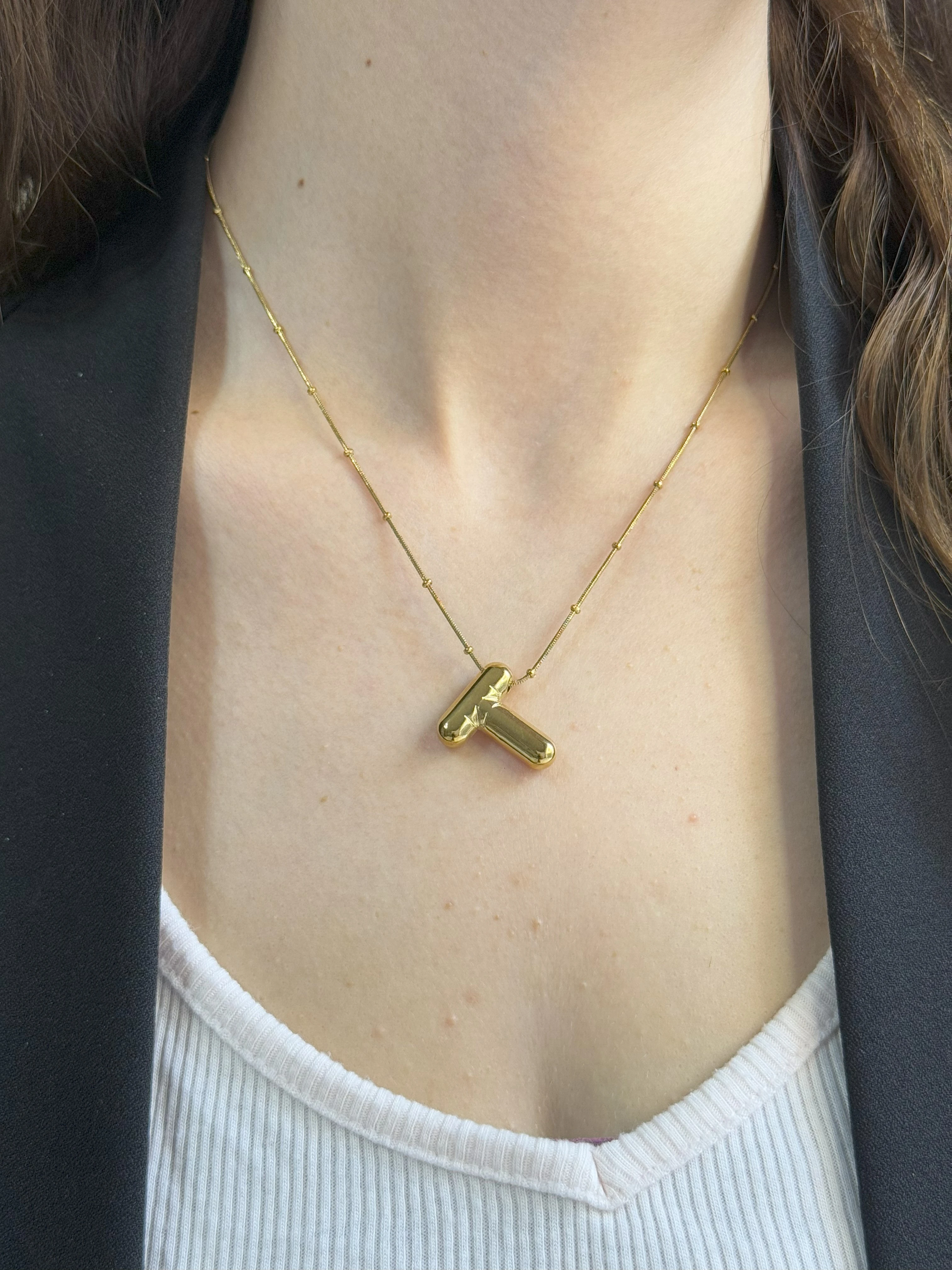 Topçuklu Bombe Harf Kolye