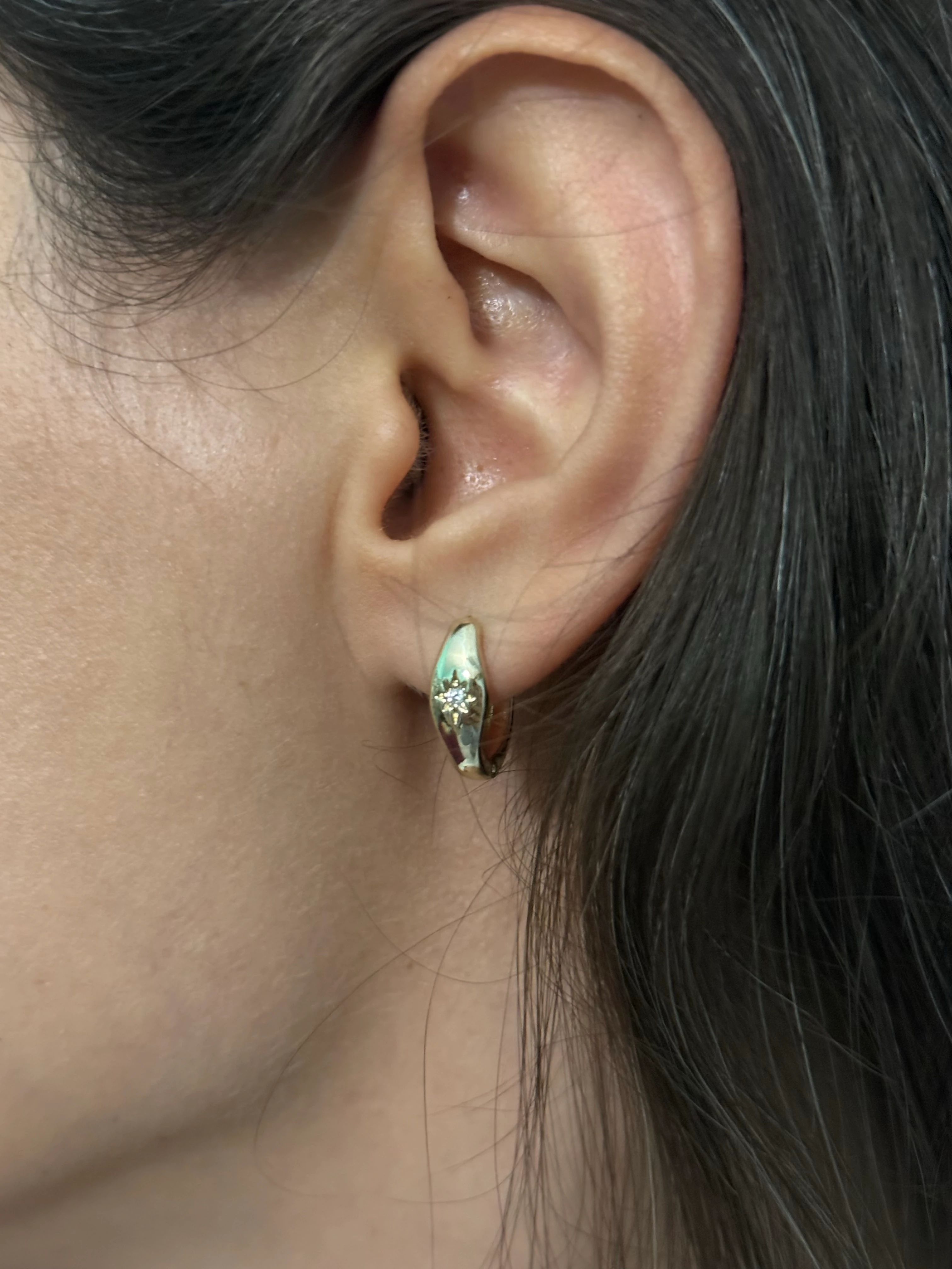 Minimal Kuzey Yıldızı Küpe