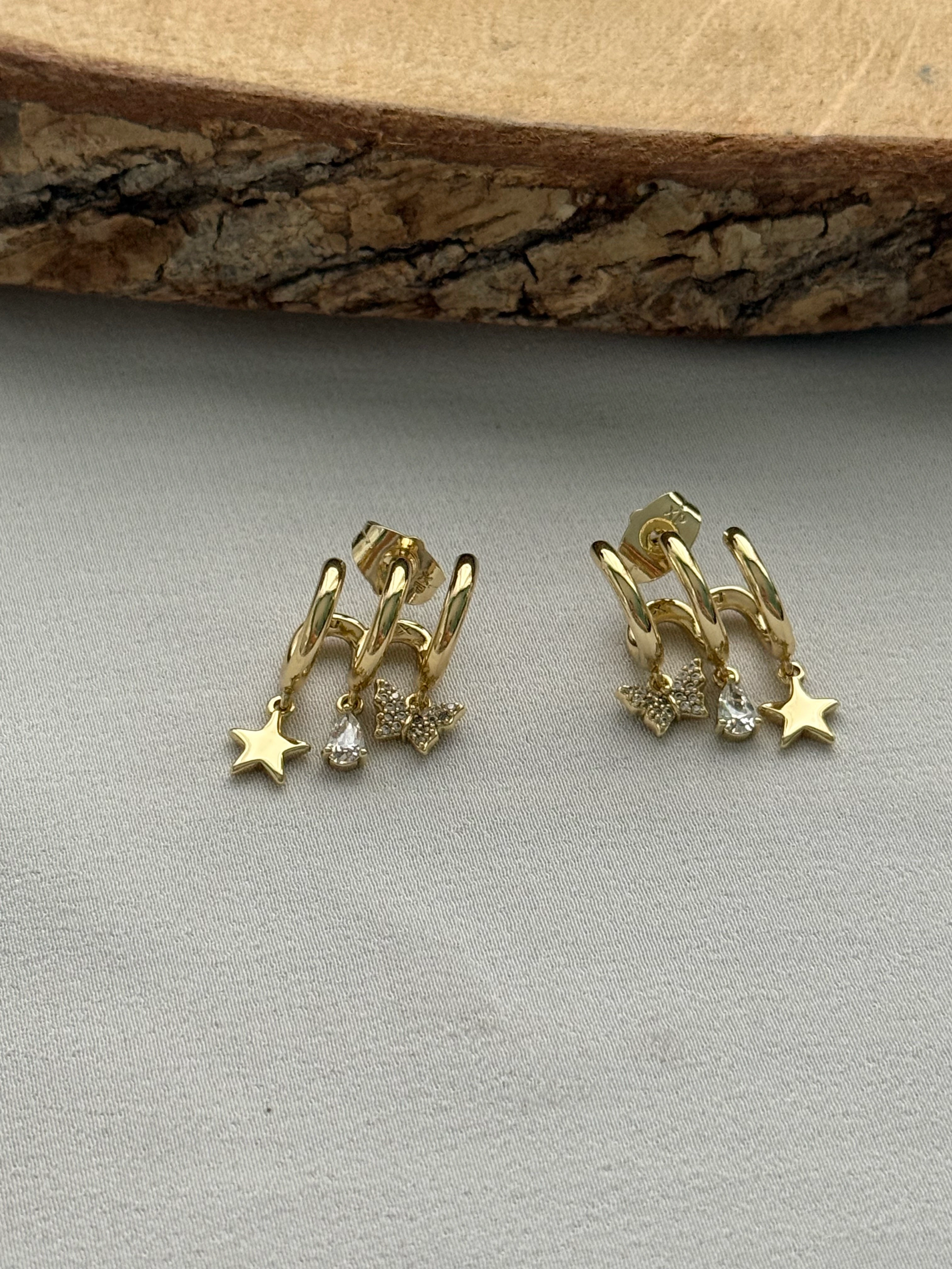 Çoklu Kelebek Küpe