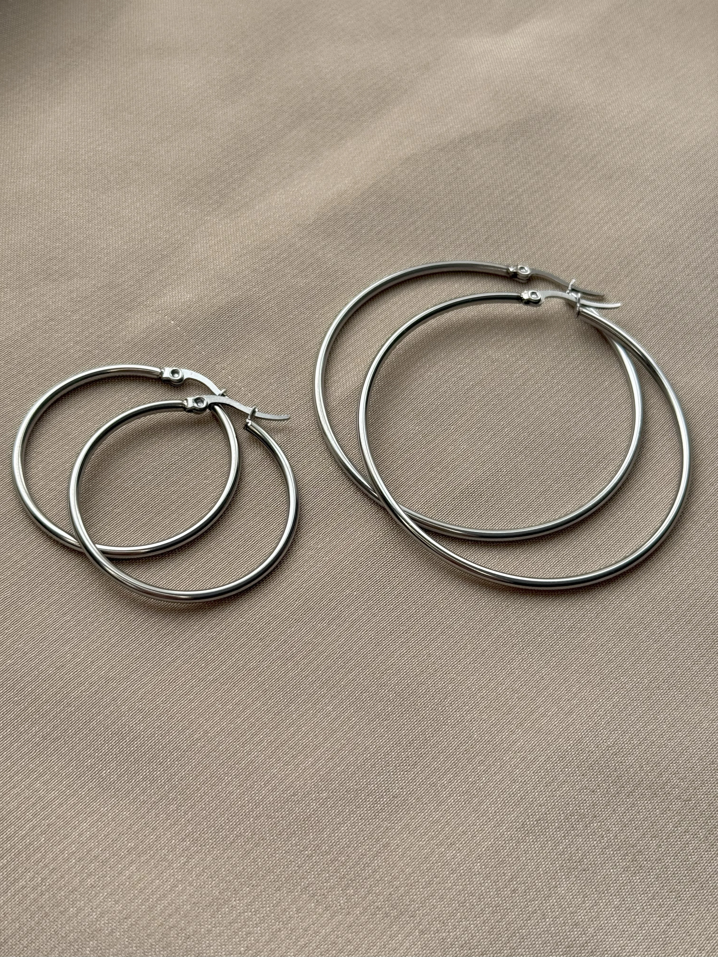 Silver İnce Halka Küpe