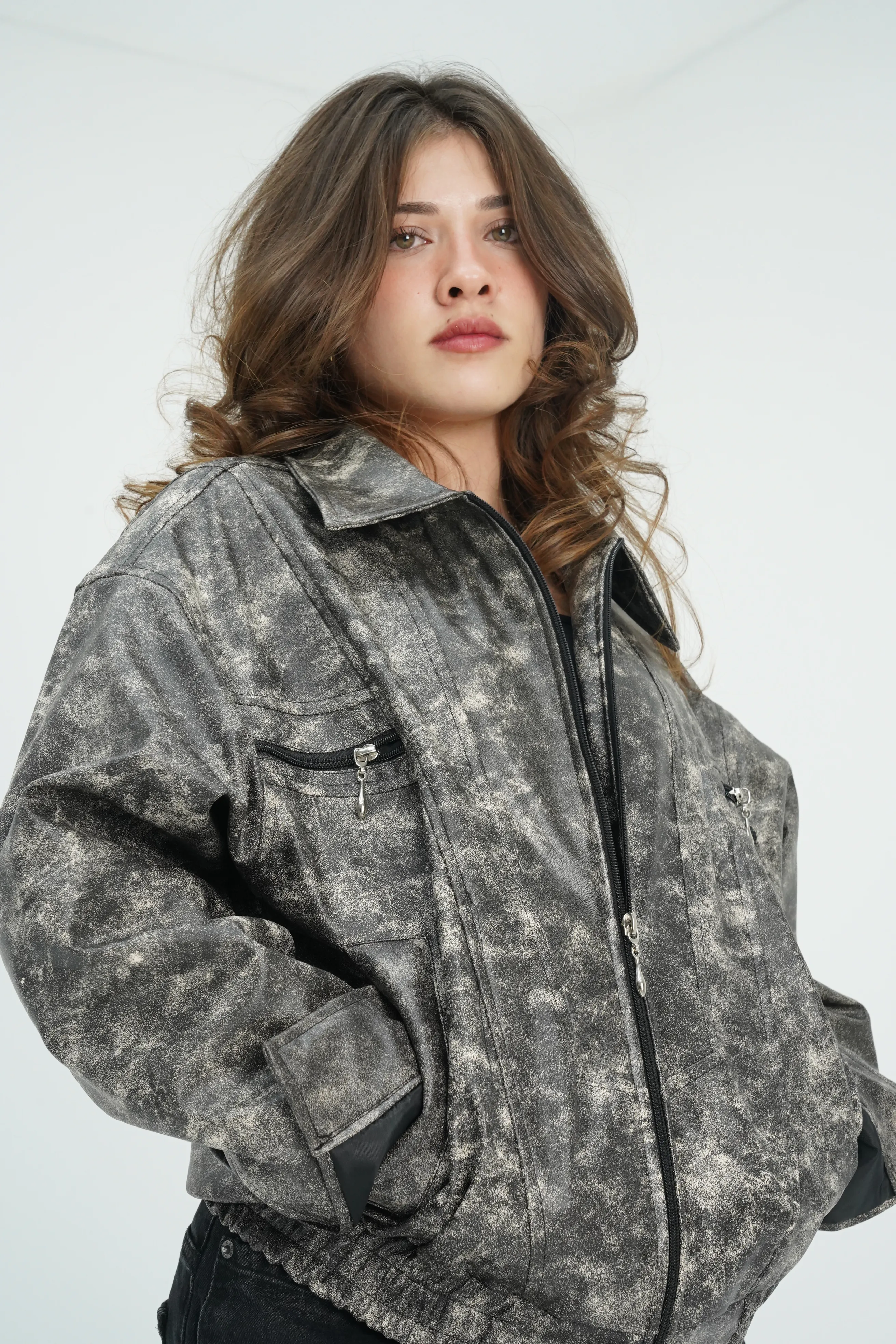 Vyre Kamuflaj Deri Ceket