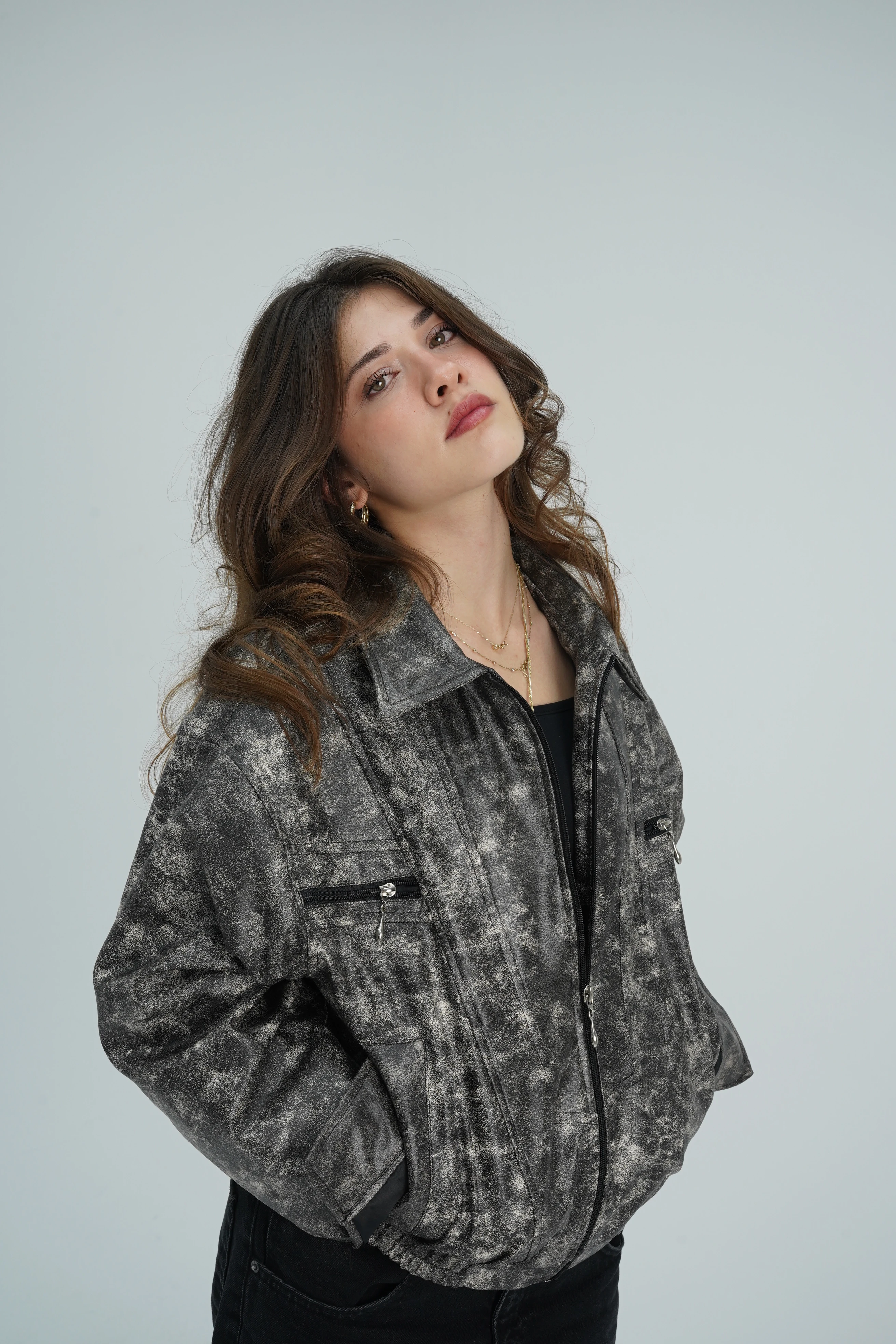 Vyre Kamuflaj Deri Ceket