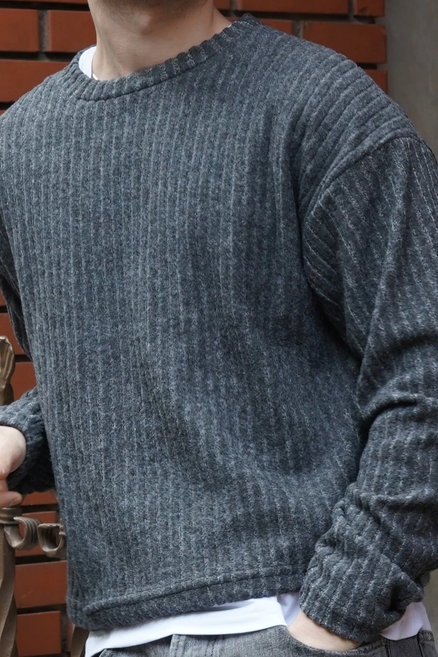 Boxy fit Çizgili Kazak