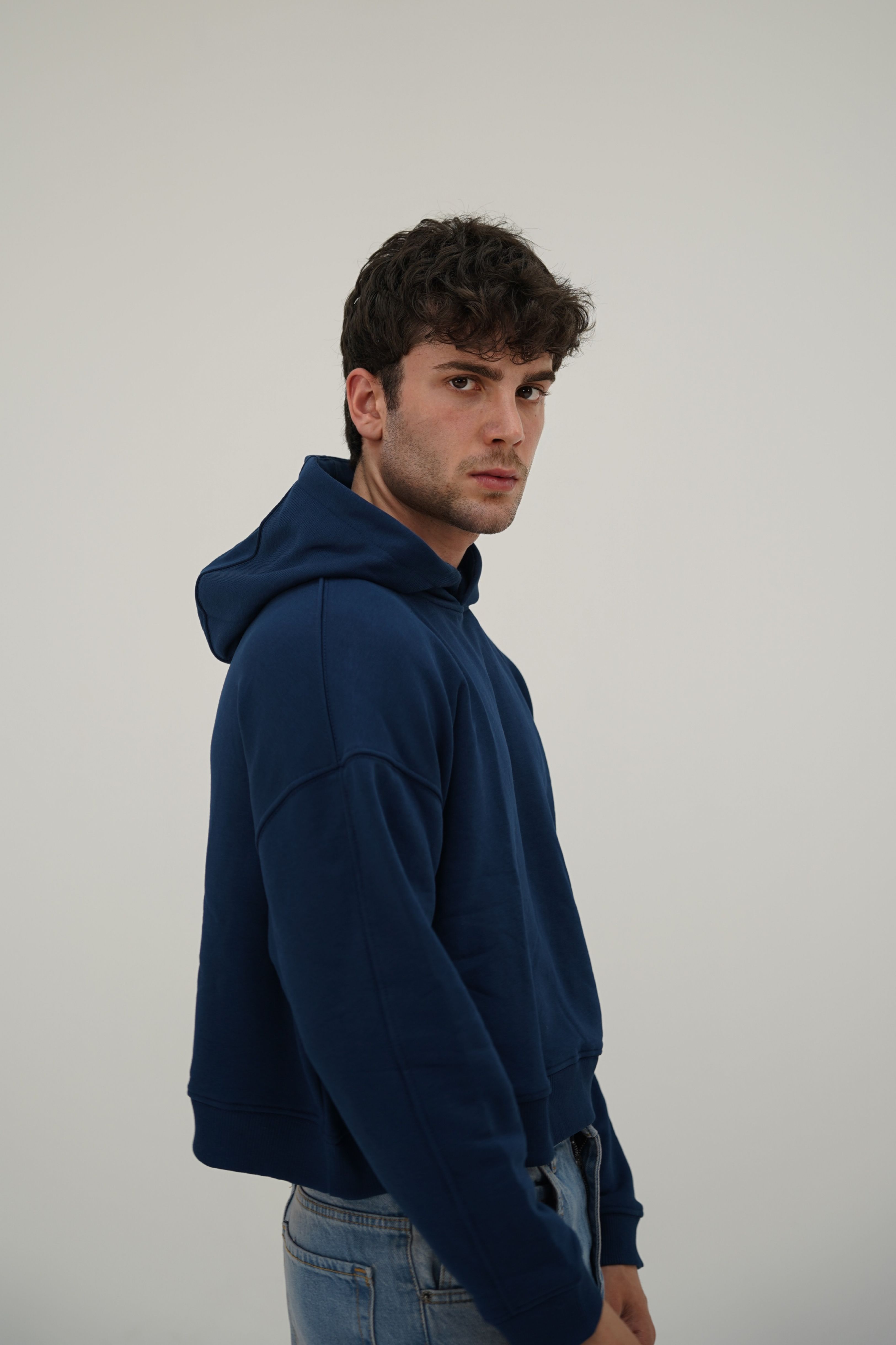 Boxy Lacivert Sweatshirt