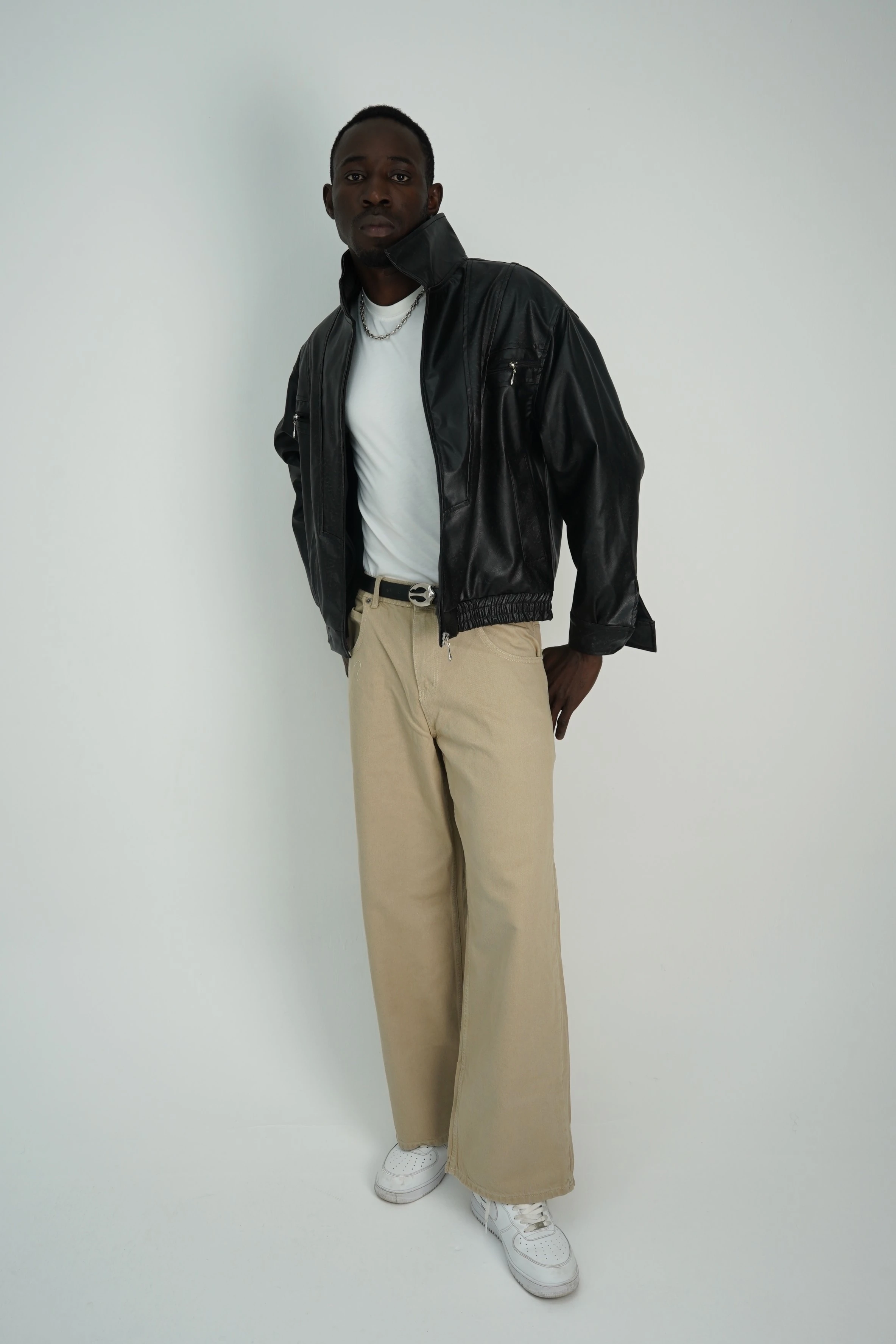 Vyre Eskitme Siyah Deri Ceket