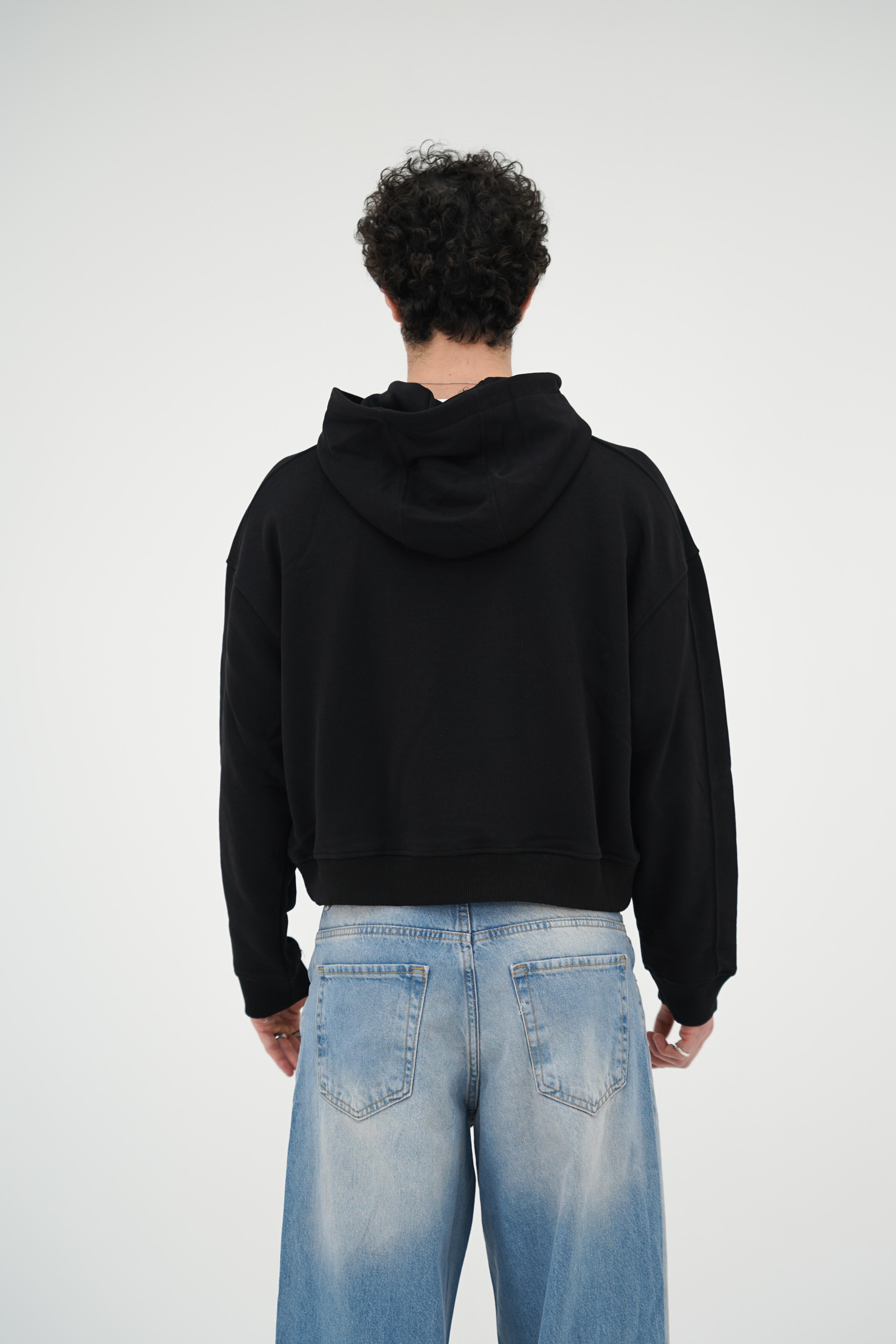 Boxy Siyah Sweatshirt