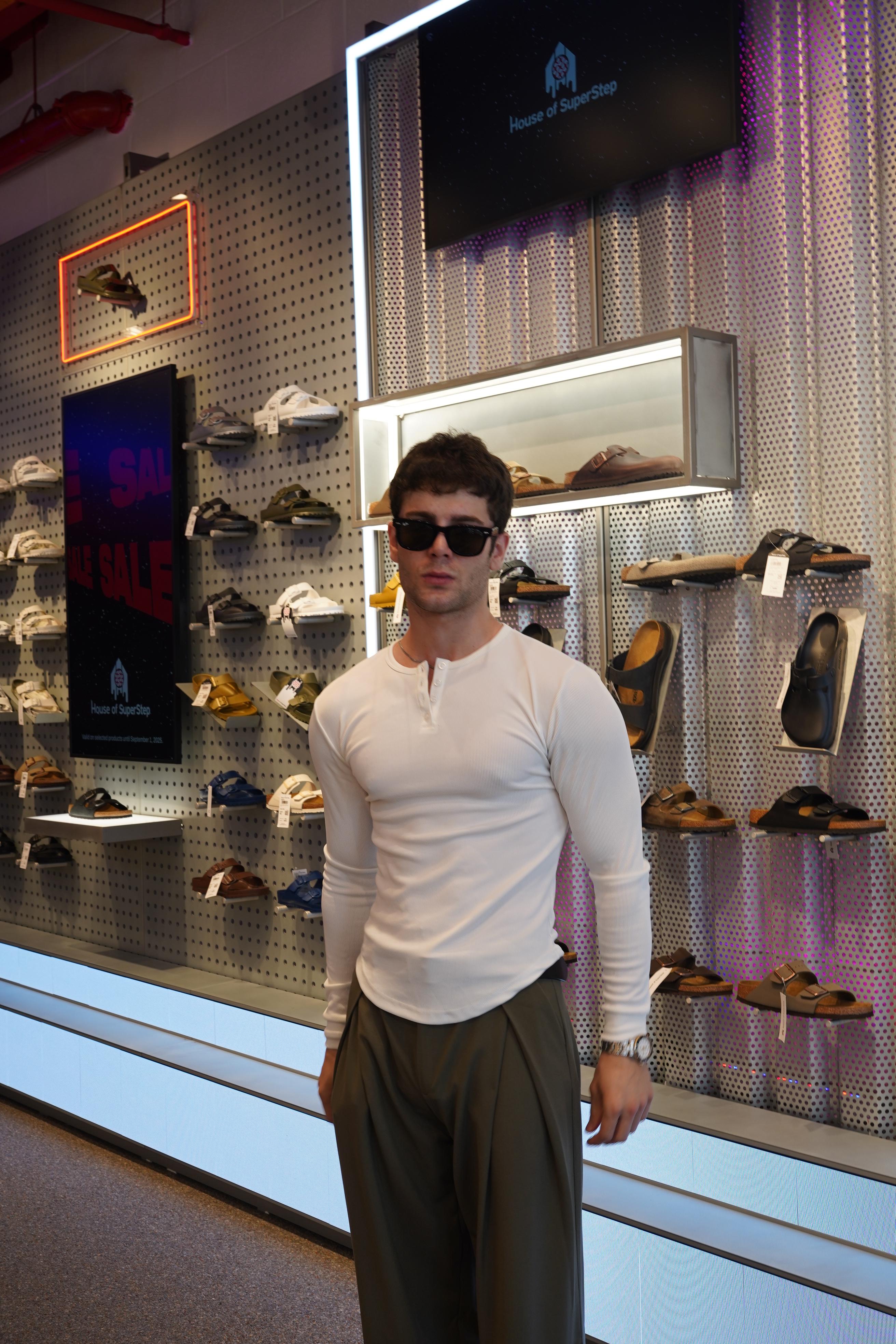Henley Yaka Tshirt Beyaz