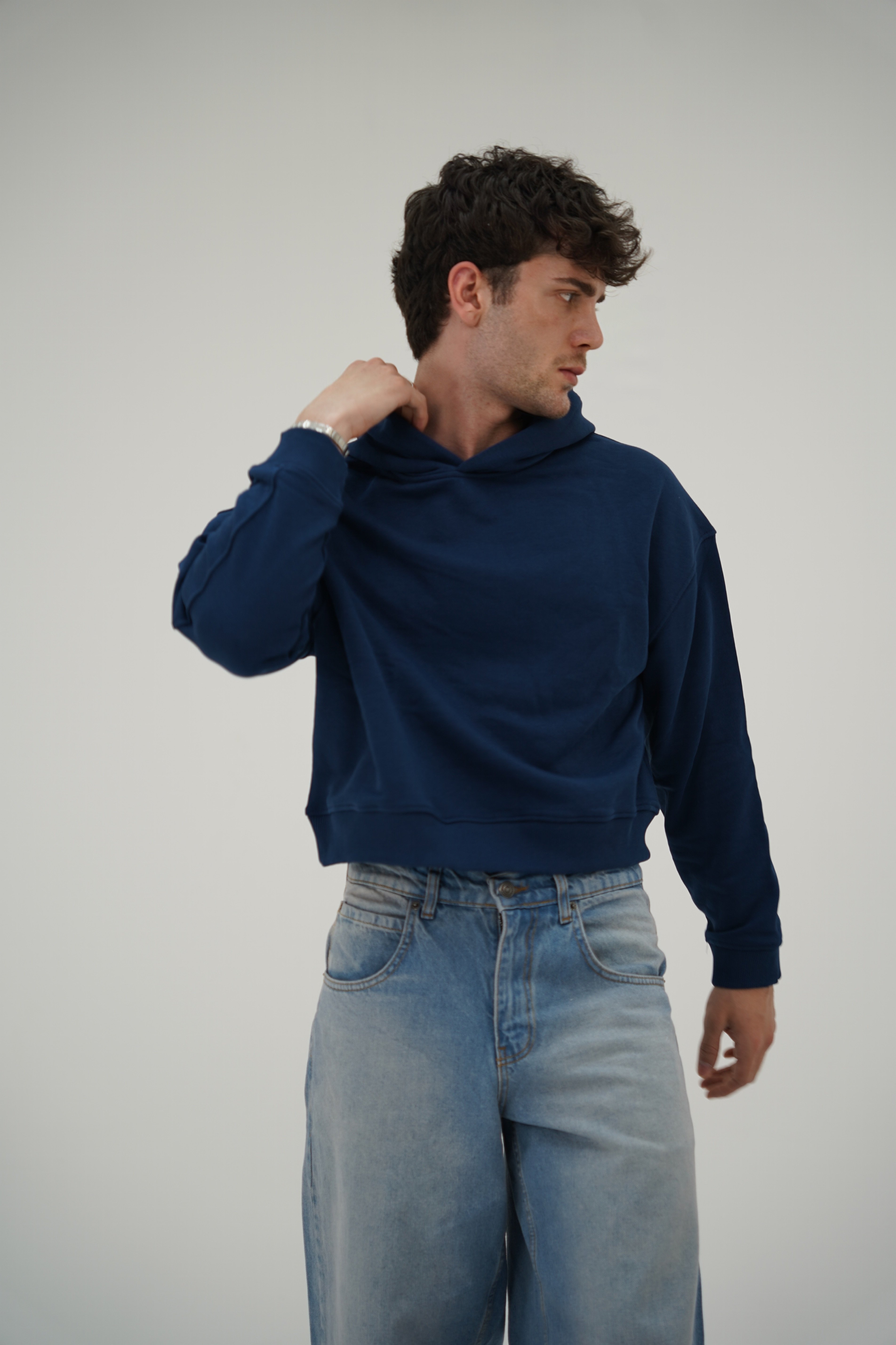 Boxy Lacivert Sweatshirt