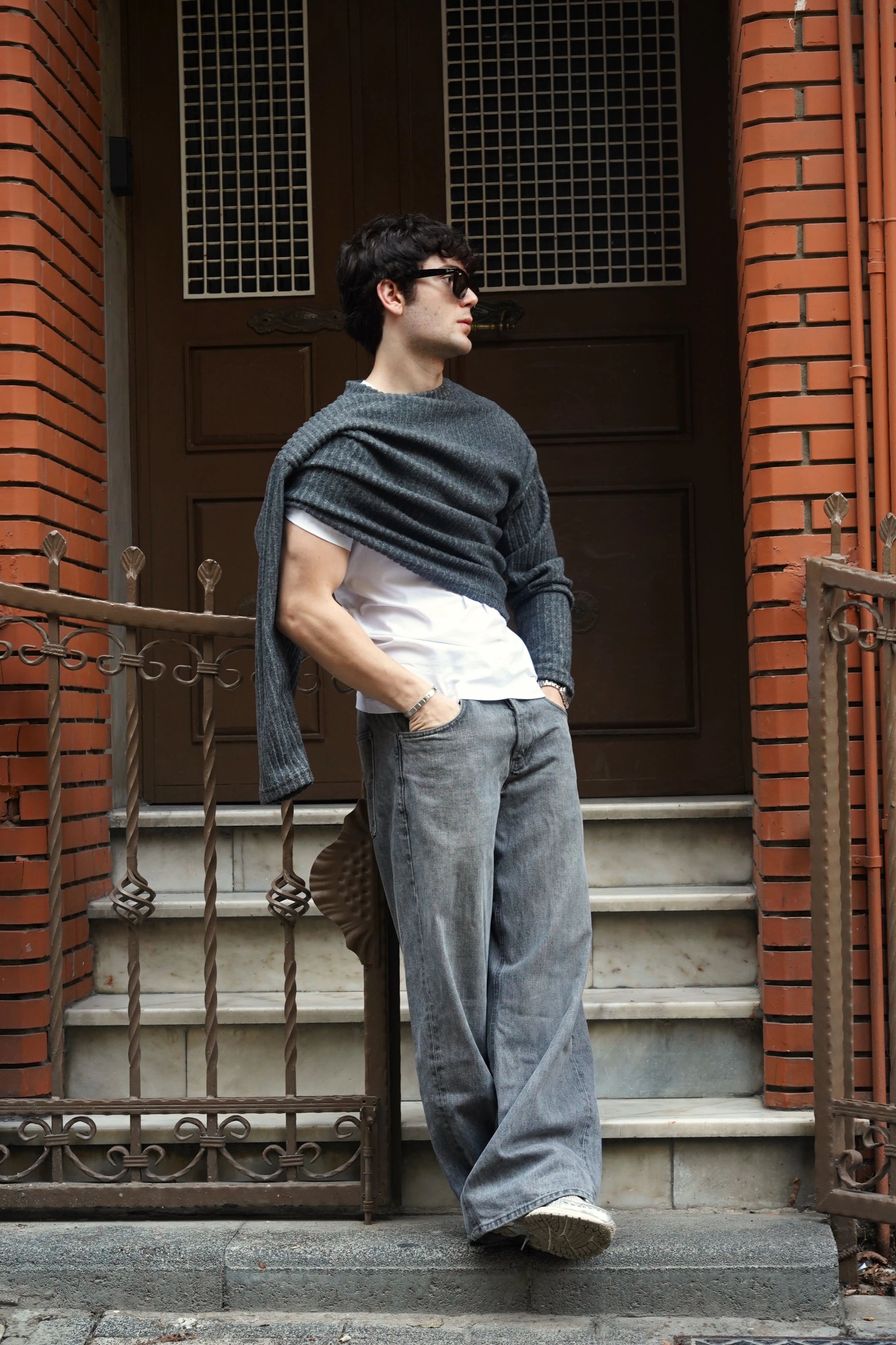 Boxy fit Çizgili Kazak