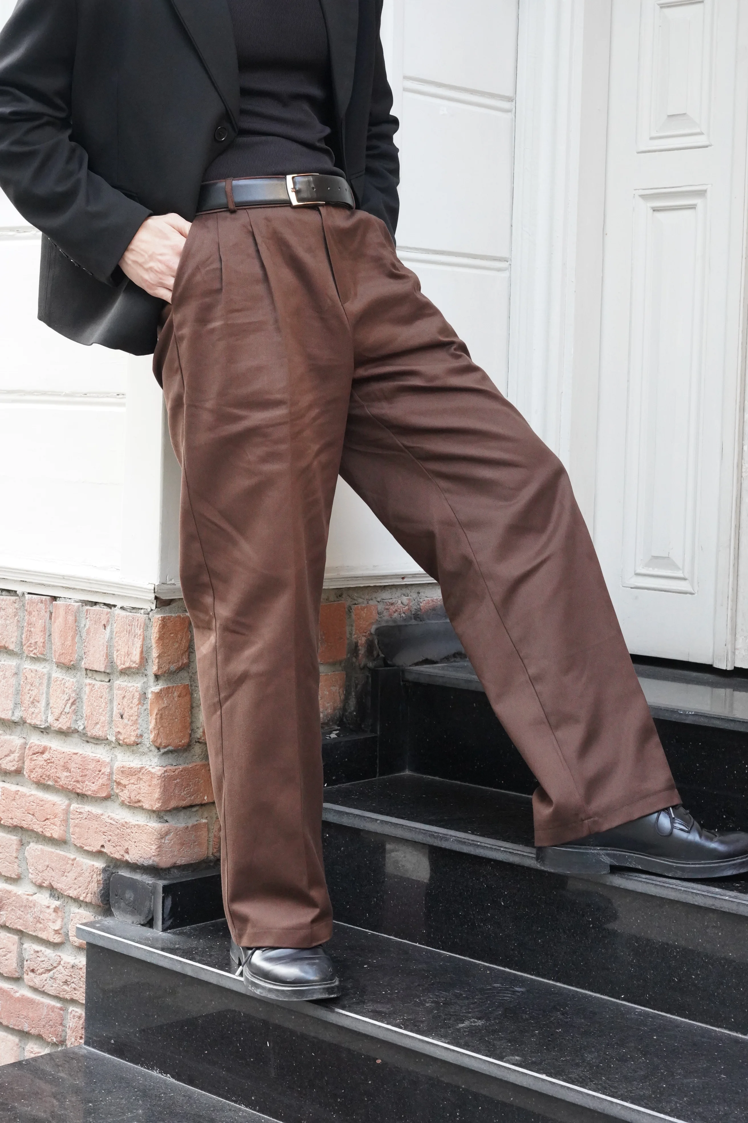 Còir Koyu Kahve Kumaş Pantolon