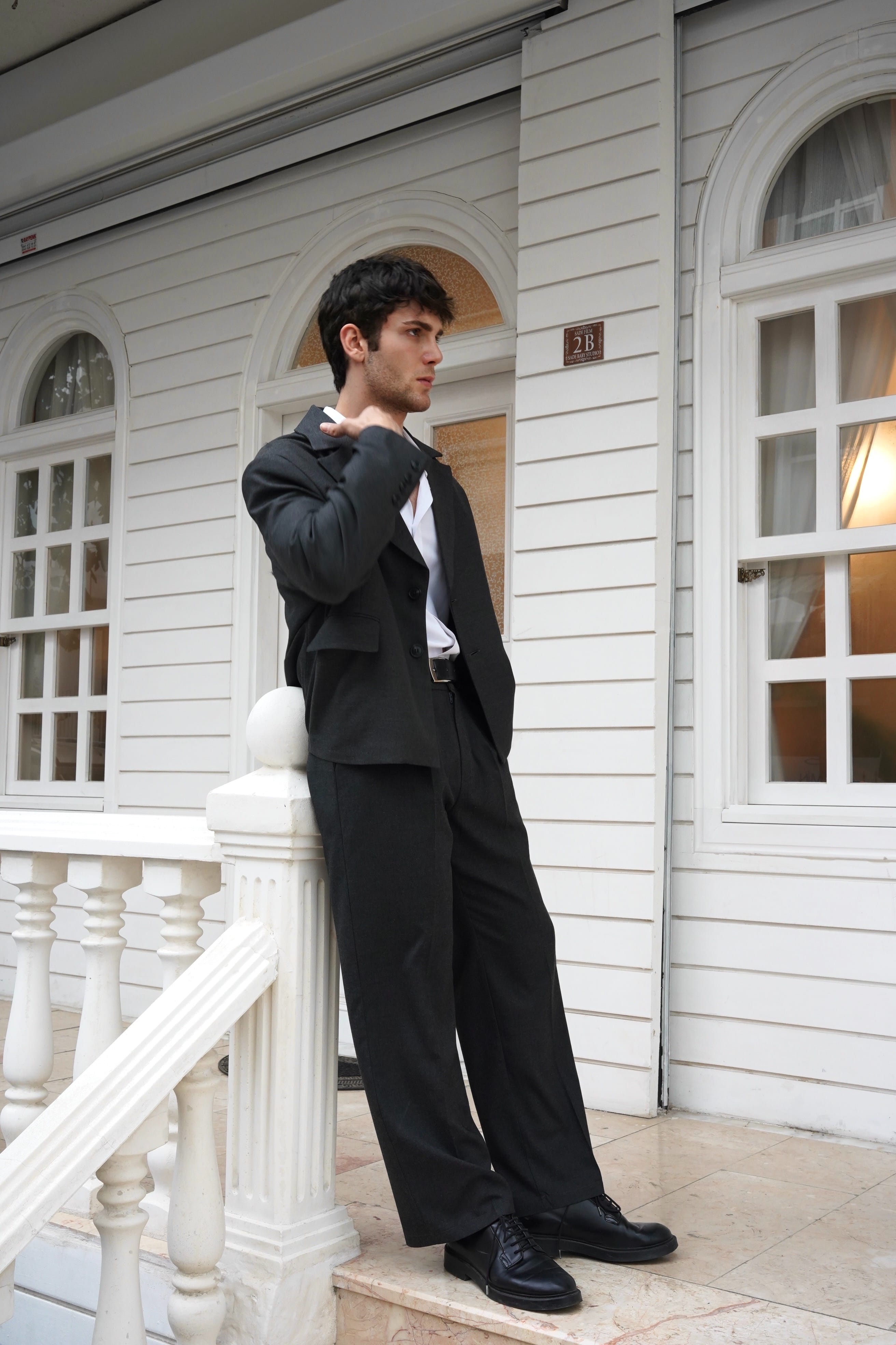 Oversize Koyu Gri Blazer Ceket