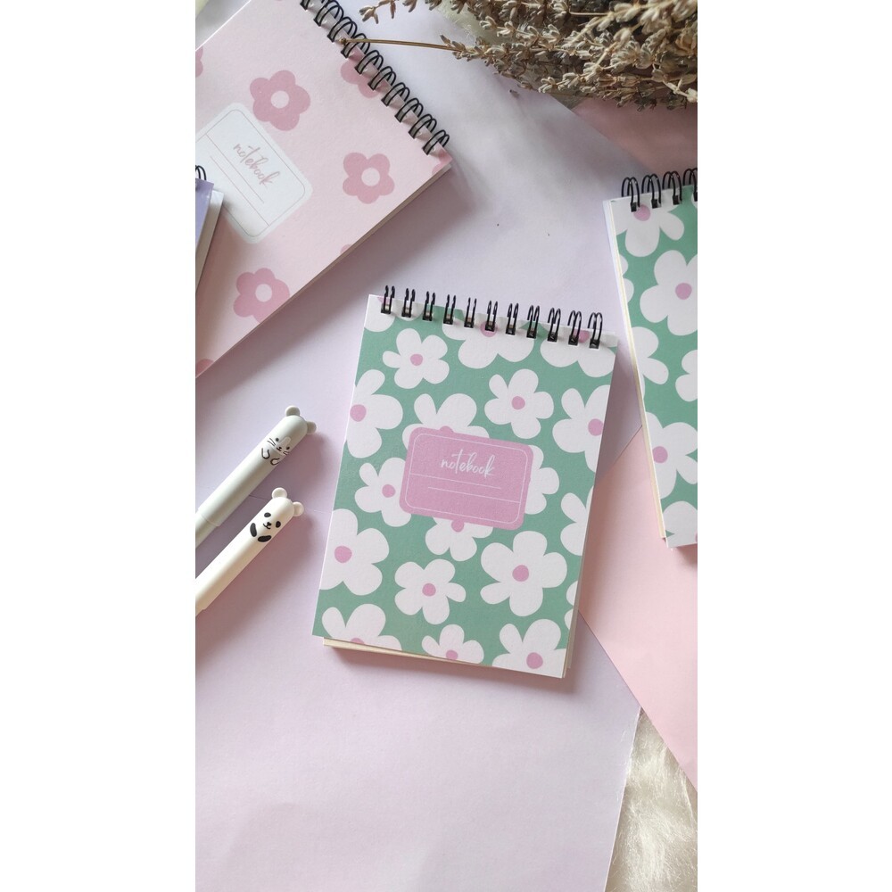 Mavi Çiçek Telli Defter