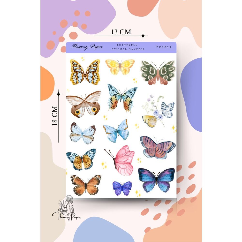 Kelebek Sticker Sayfası - FPS324
