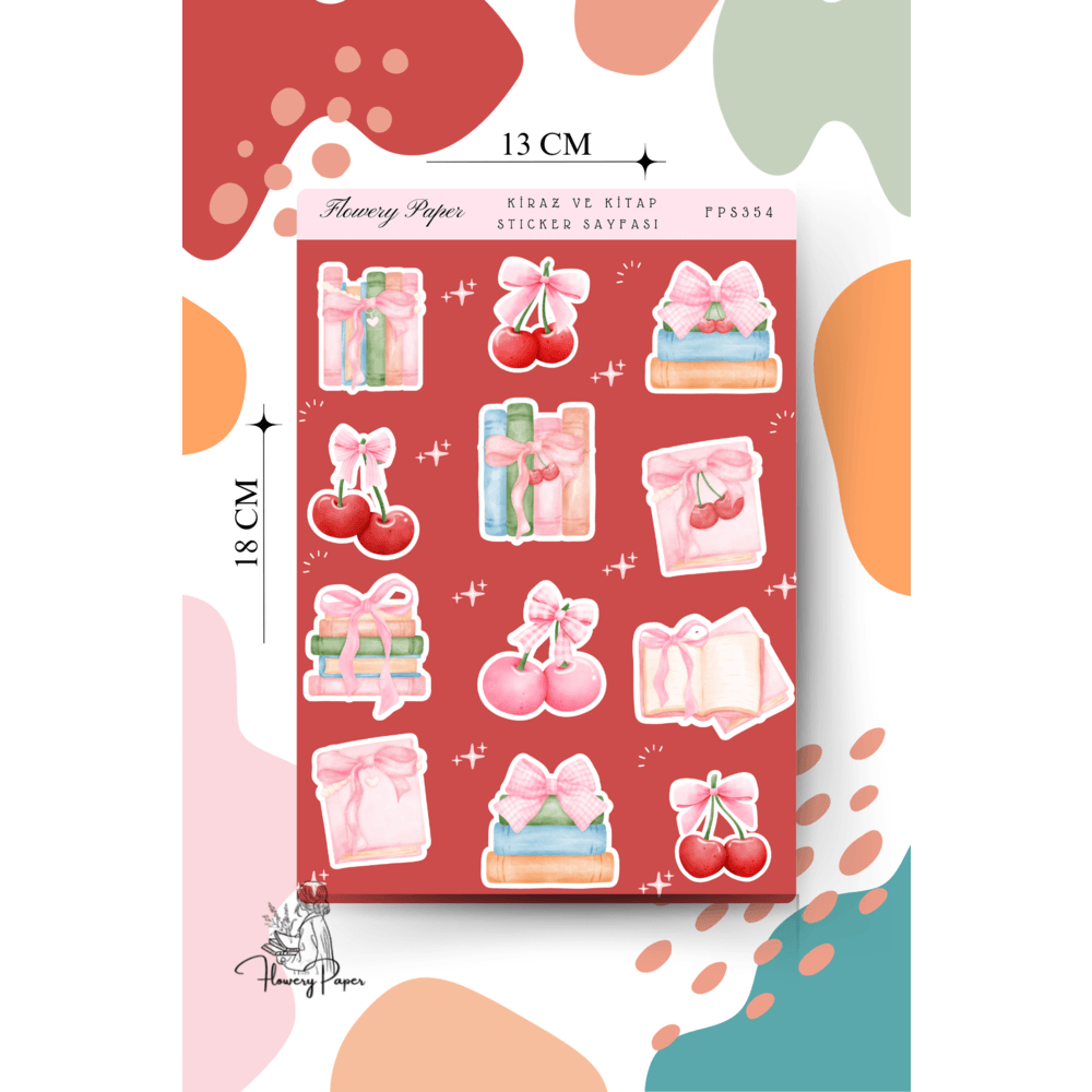 Kiraz ve Kitap Sticker Sayfası -FPS354