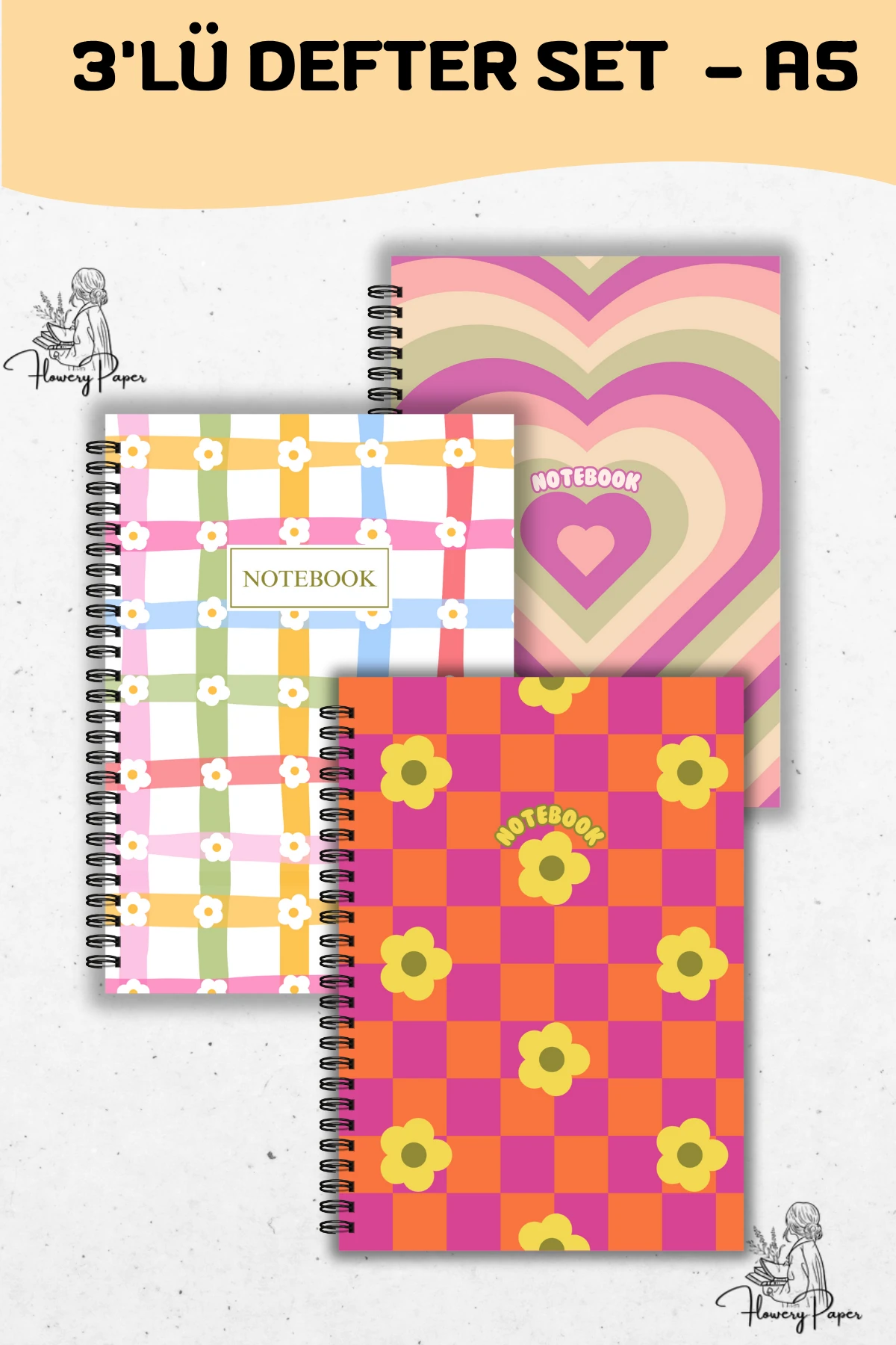 3'lü Defter Set (Tekli Seçim Yapılabilir)