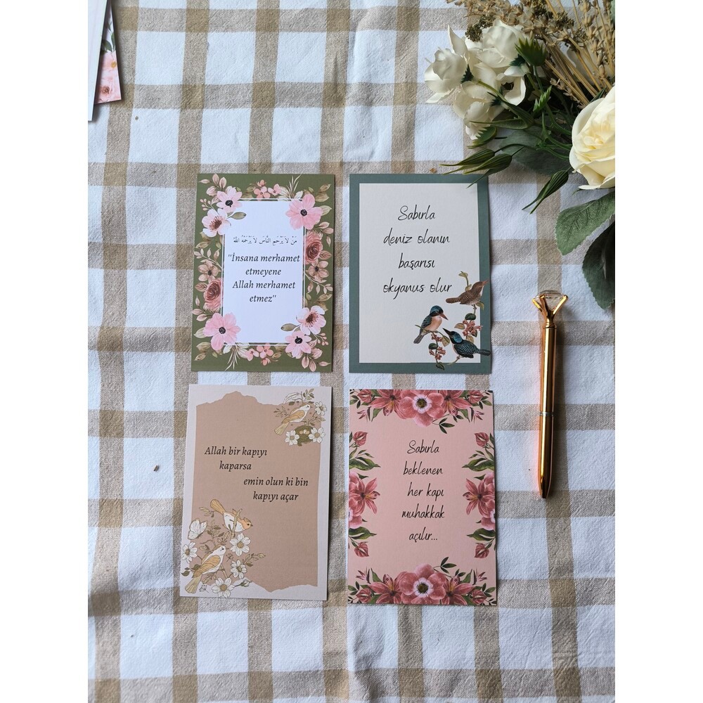4'lü Güzel söz Motto Kartları A6