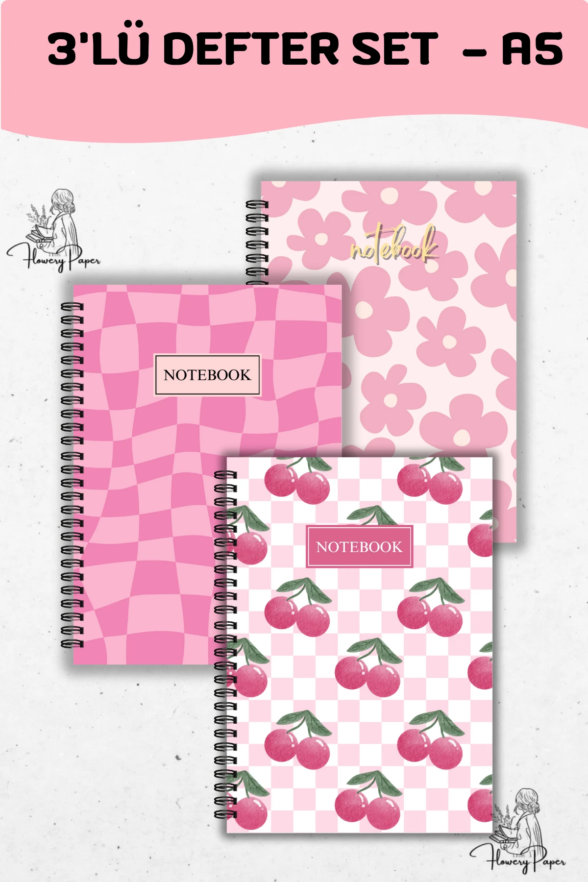 3'lü Defter Set ( Teli Seçim yapılabilir)