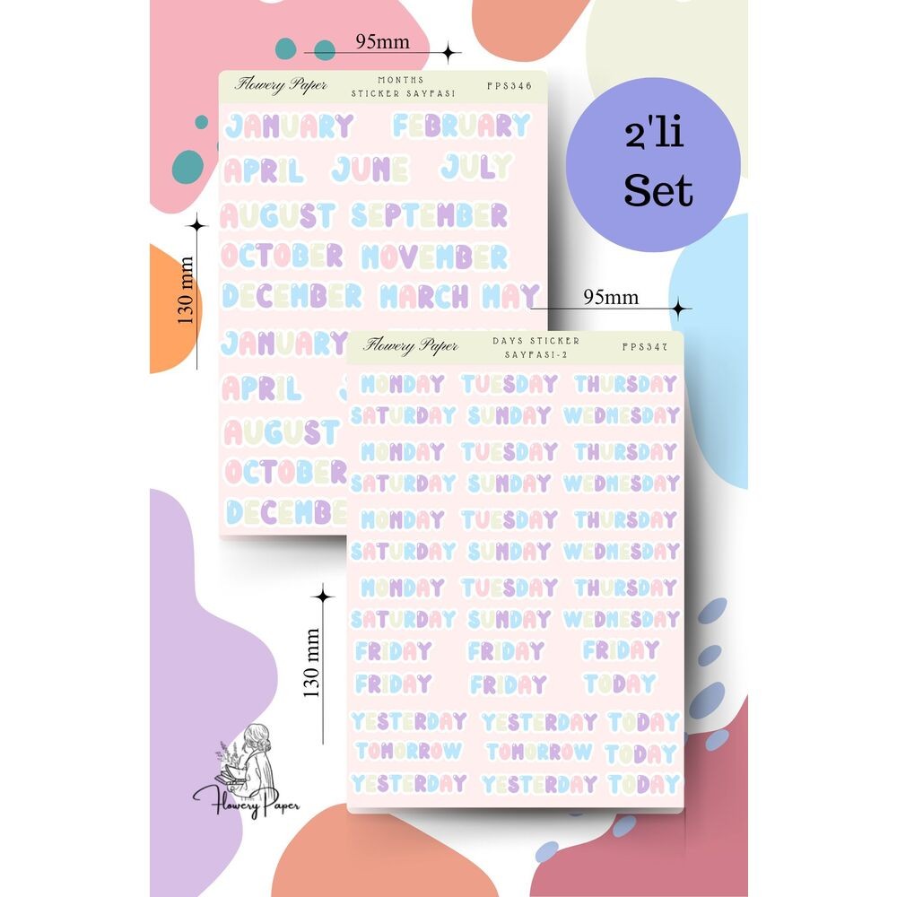 2li Ay ve Gün Sticker Sayfaları