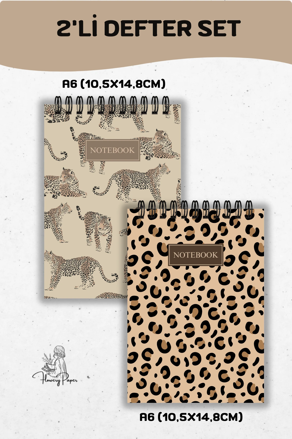 2'li A6 boy Telli Defter Set - Tekli Seçim yapabilirsiniz