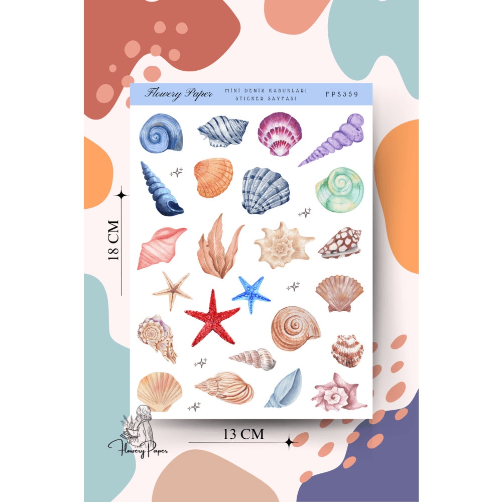 Mini Deniz Kabukları Sticker Sayfası - FPS359