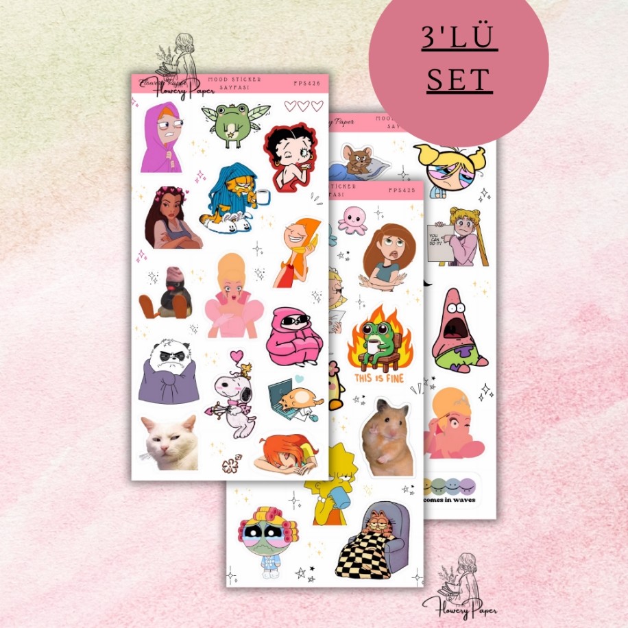3lü mood Sticker Seti