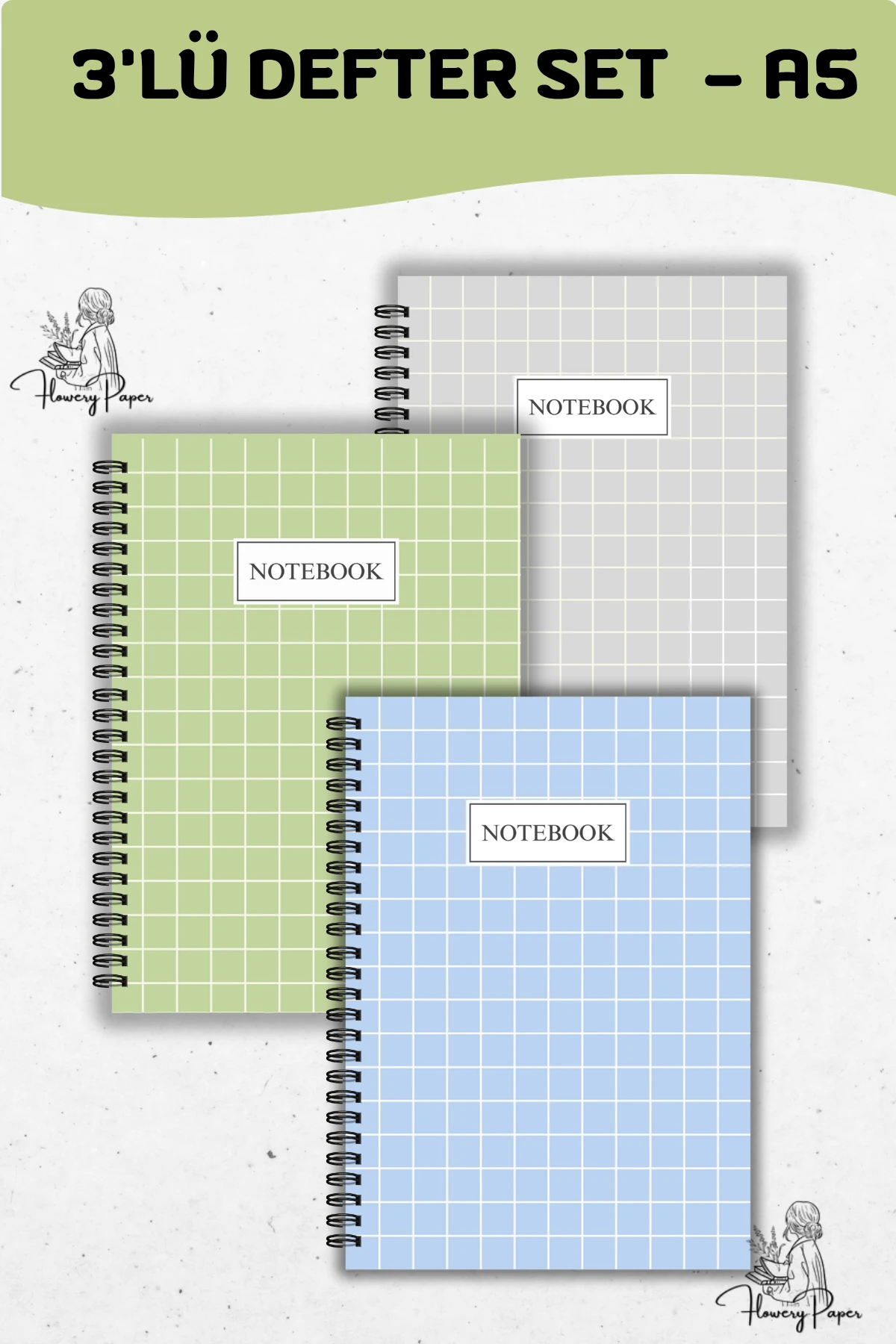 3'lü Defter Seti - Tekli Seçeneklerden  Seçebilirsiniz