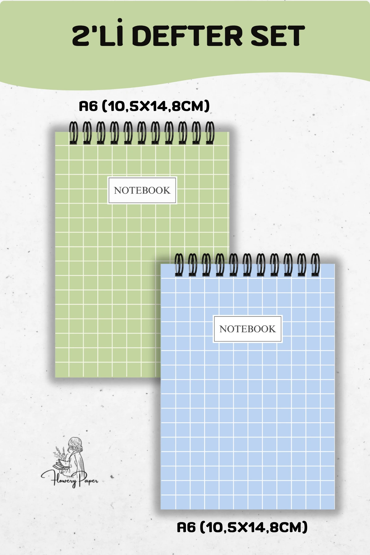 2'li A6 boy Telli Defter Set 2 Model - Tekli Seçim yapabilirsiniz