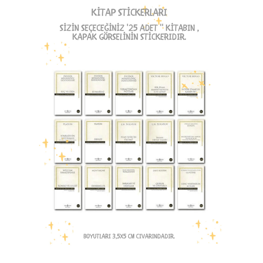 Mini Kitap Kapak Sticker'ları ( açıklamayı okuyunuz)