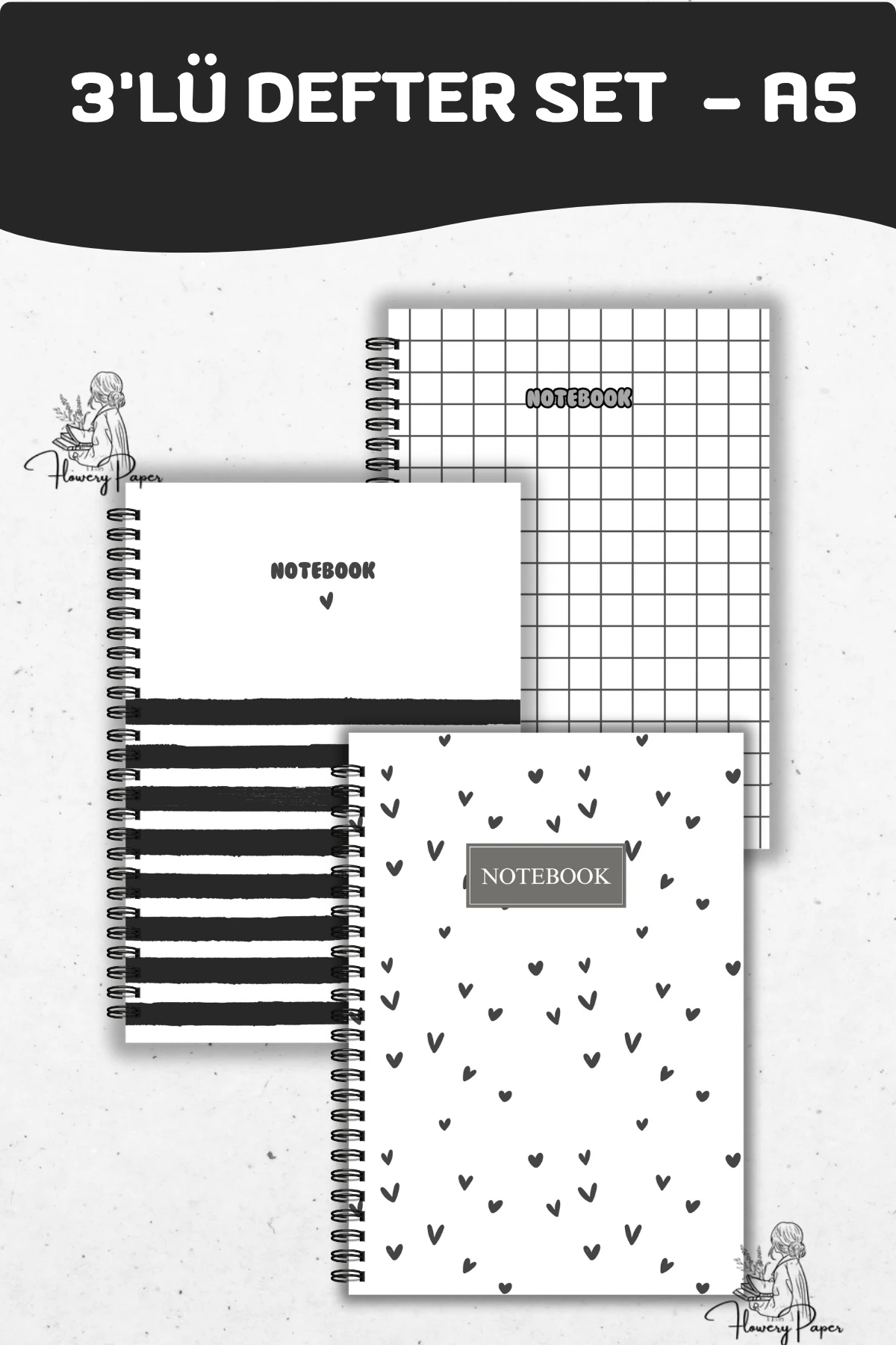 3'Lü Defter Set (Seçeneklerden Tekli Seçiniz )