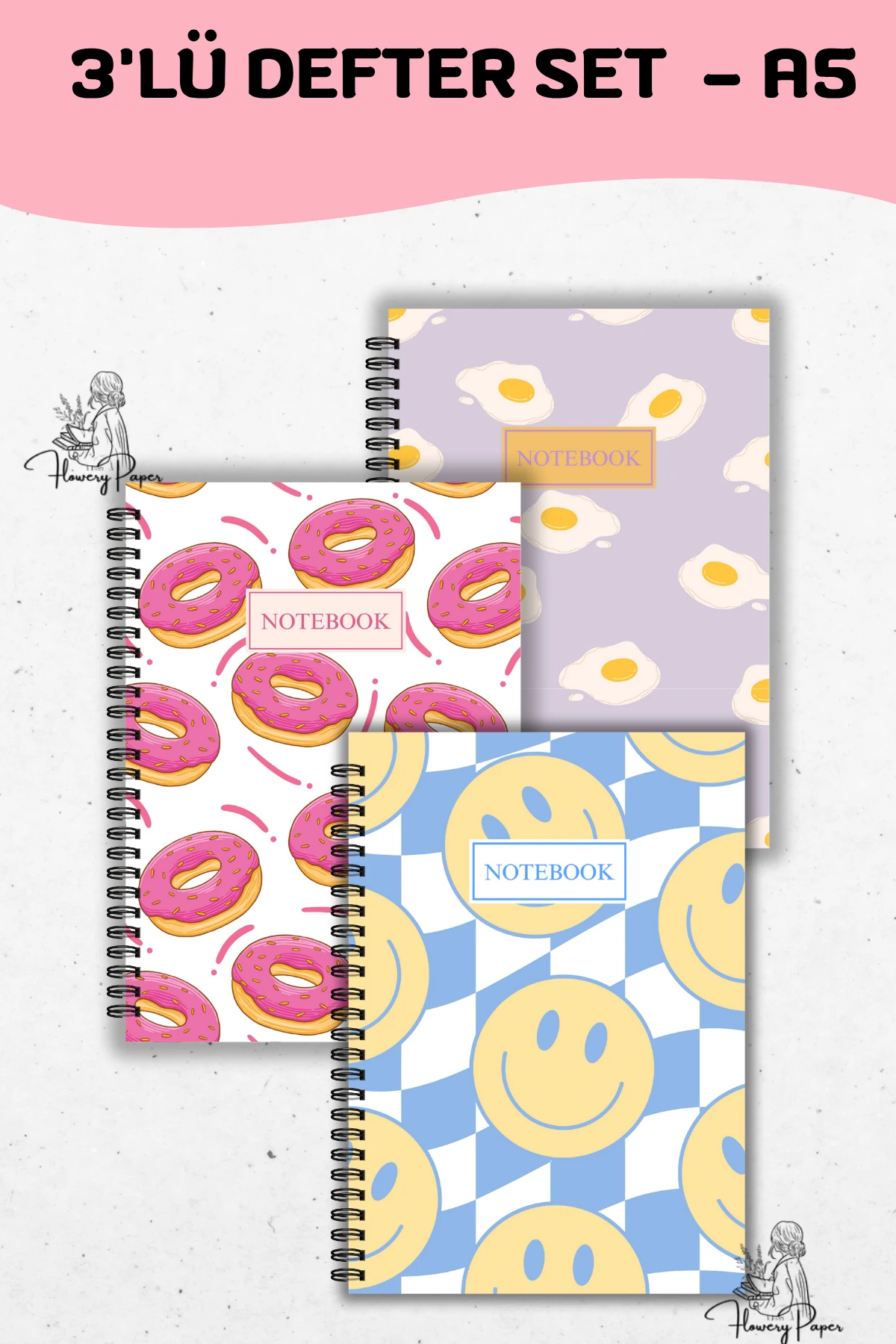 3'lü Defter Set ( Teli Seçim yapılabilir)