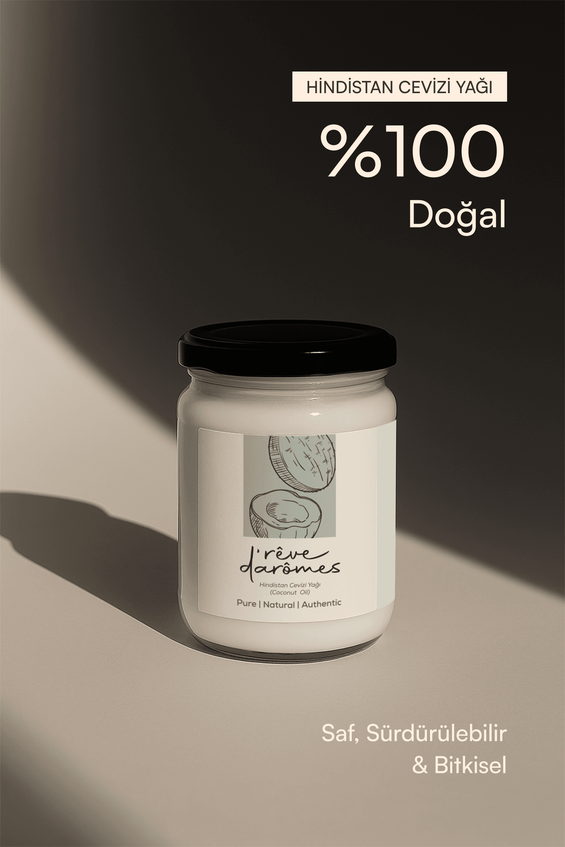 %100 Doğal Soğuk Sıkım Hindistan Cevizi Yağı – 150 m