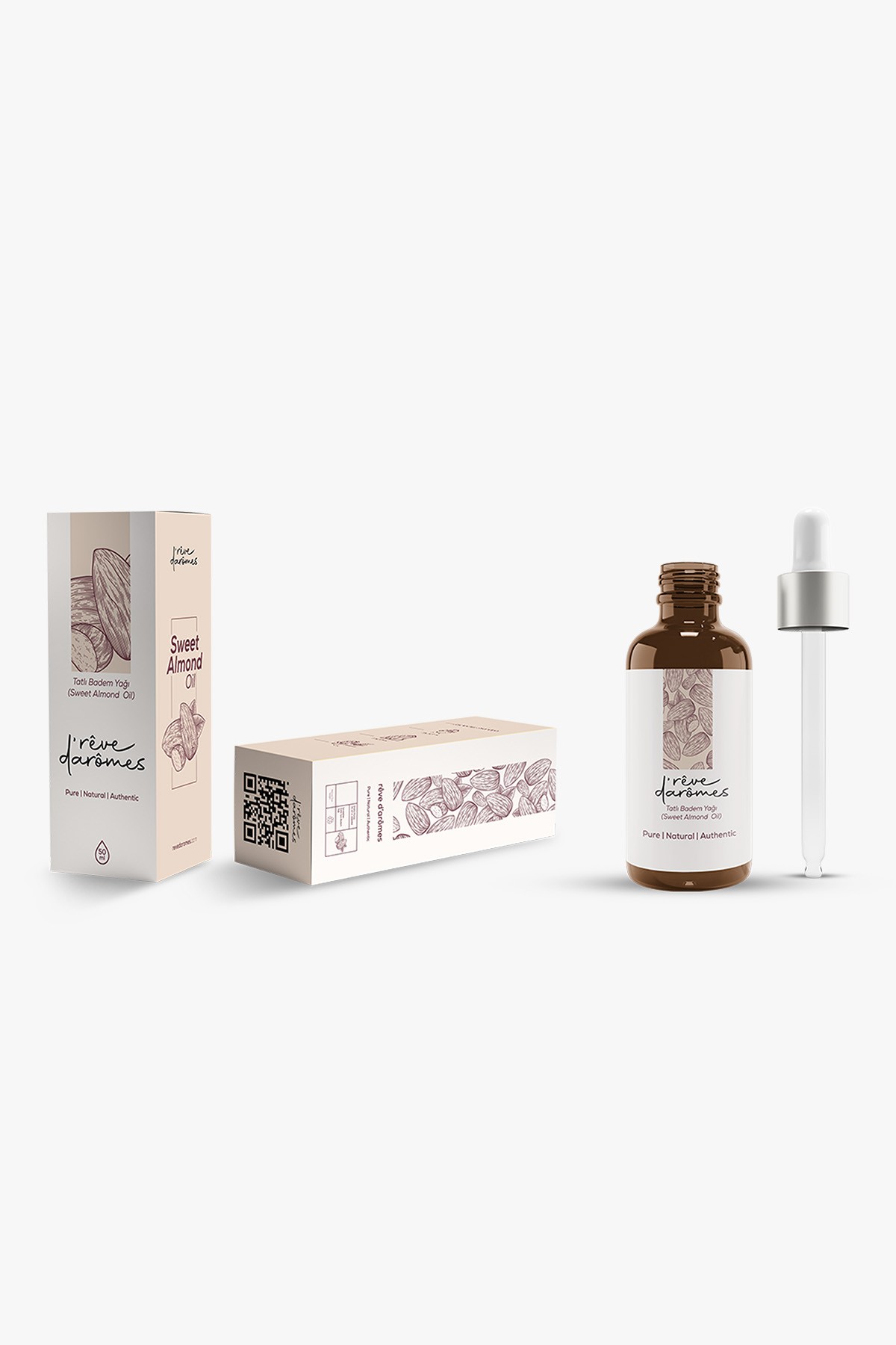 %100 Doğal Soğuk Sıkım Tatlı Badem Yağı – 50 ml