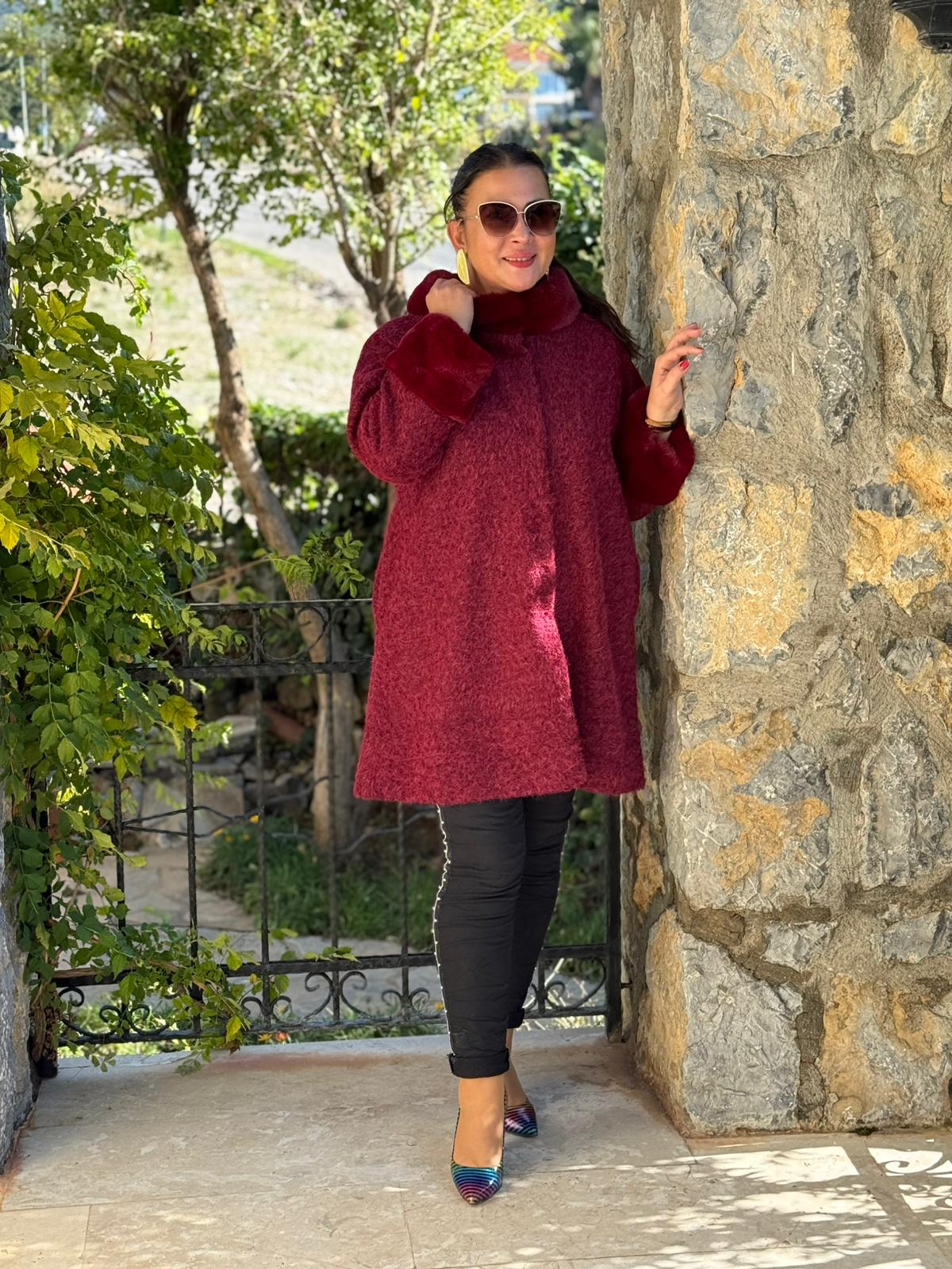 N2238 Abrigo Napa Leopardo Cremallera Negro