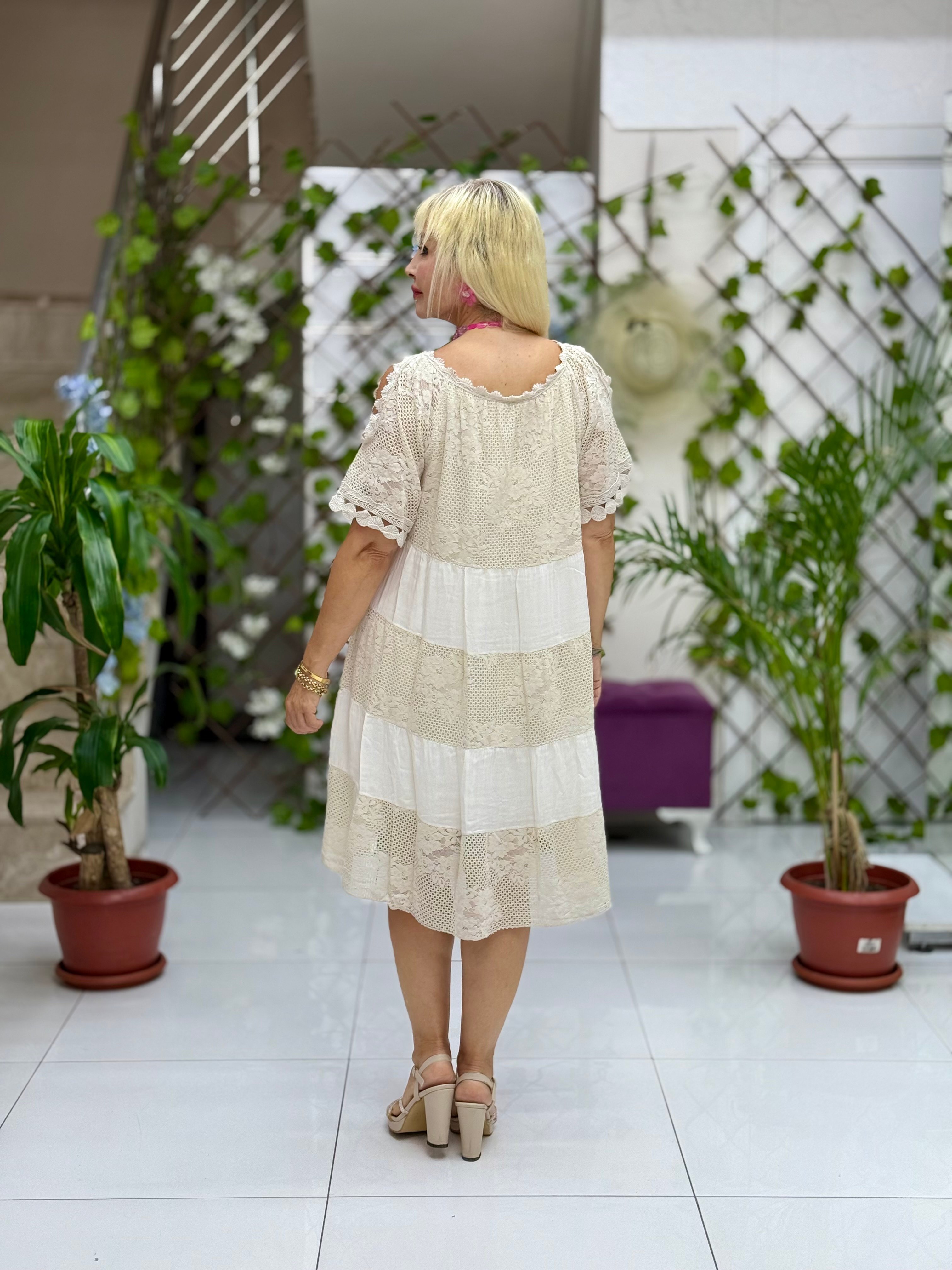 N20725 Vestido de algodón italiano Rosa