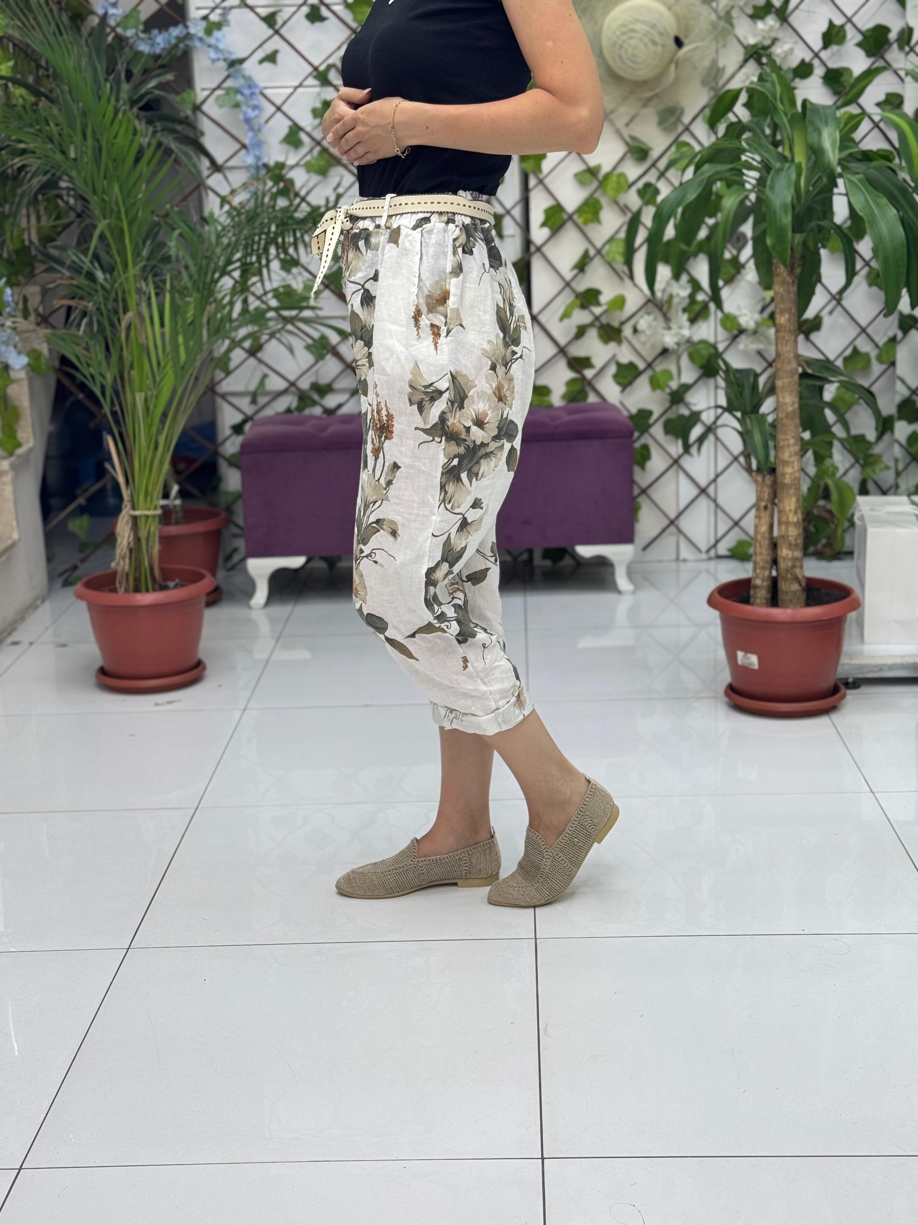 P3082 PANTALÓN LINO ITALIANO MARRÓN