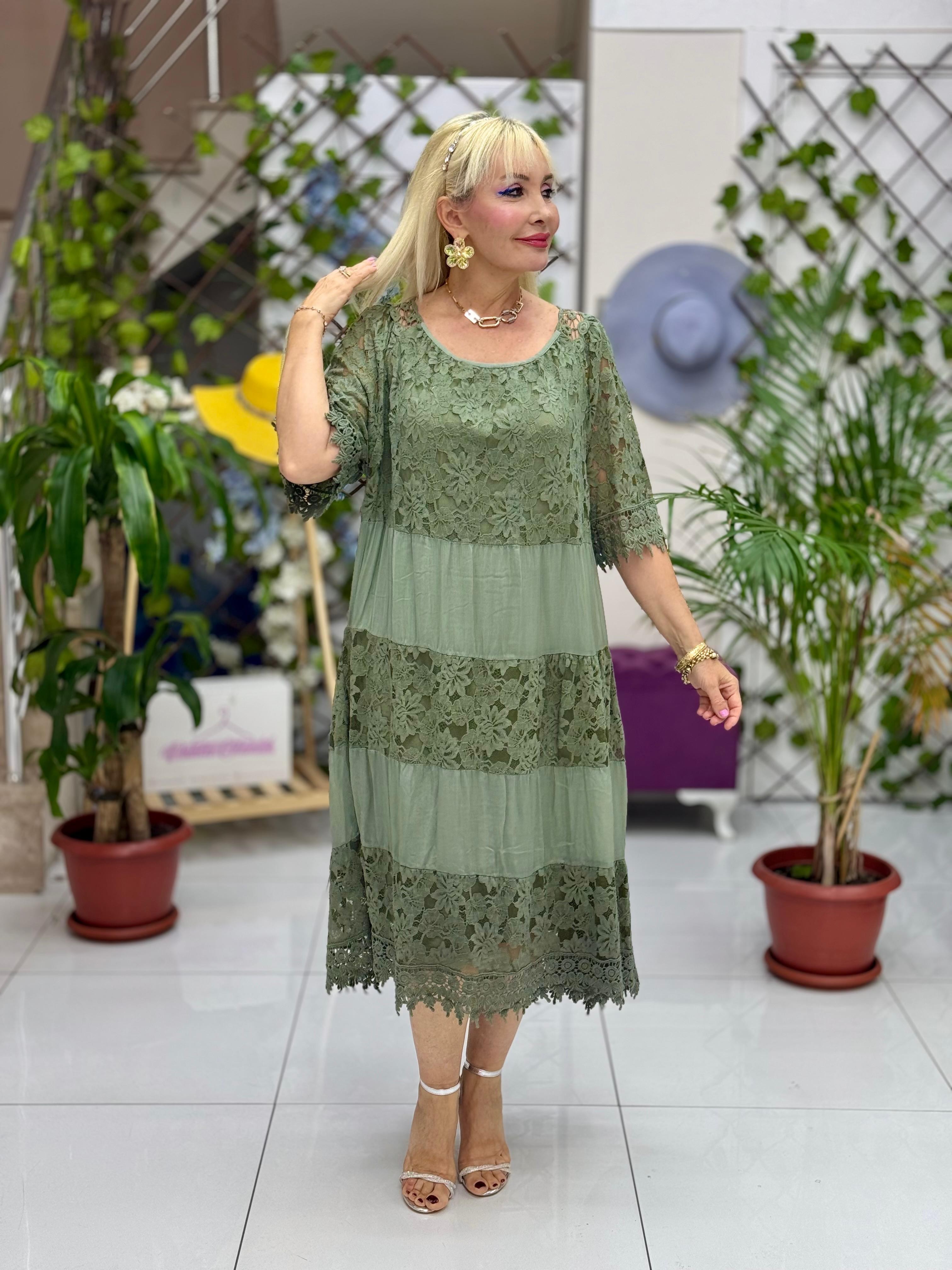N510337 Vestido De Seda Italiana Beige