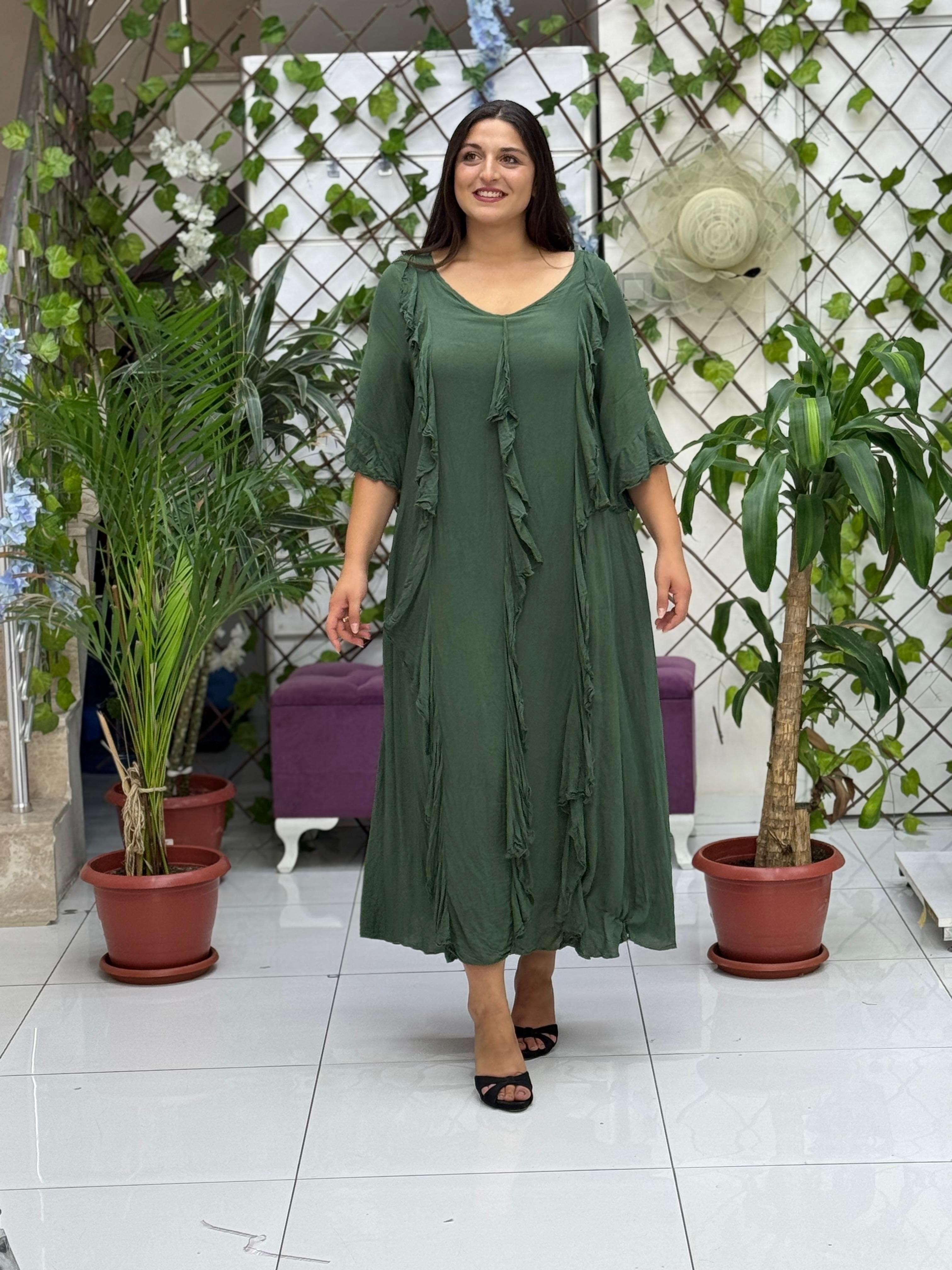 M1570 Vestido Voile Estampado Español Negro