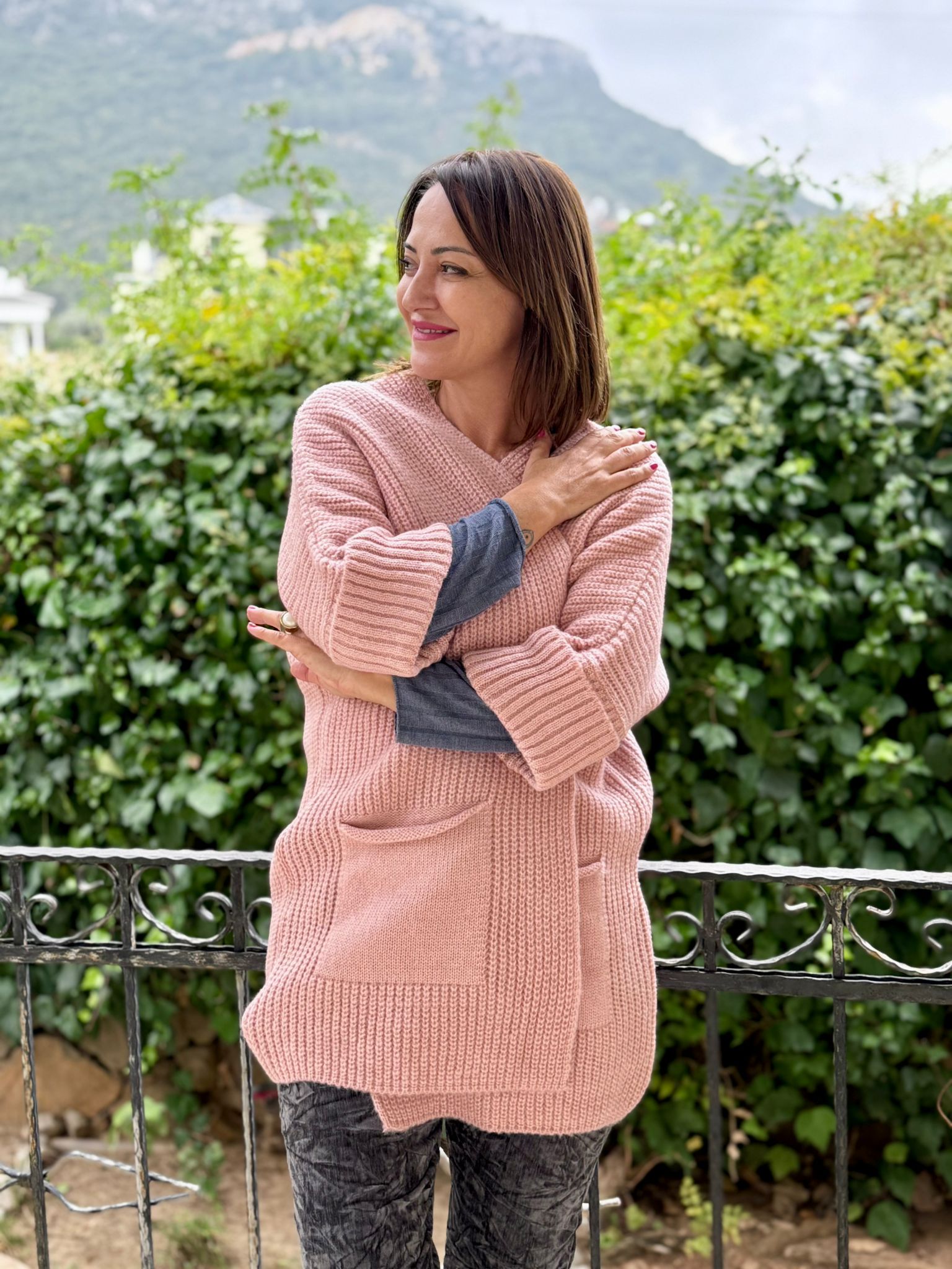 Sc2403 Jersey De Punto Lavado Marrón