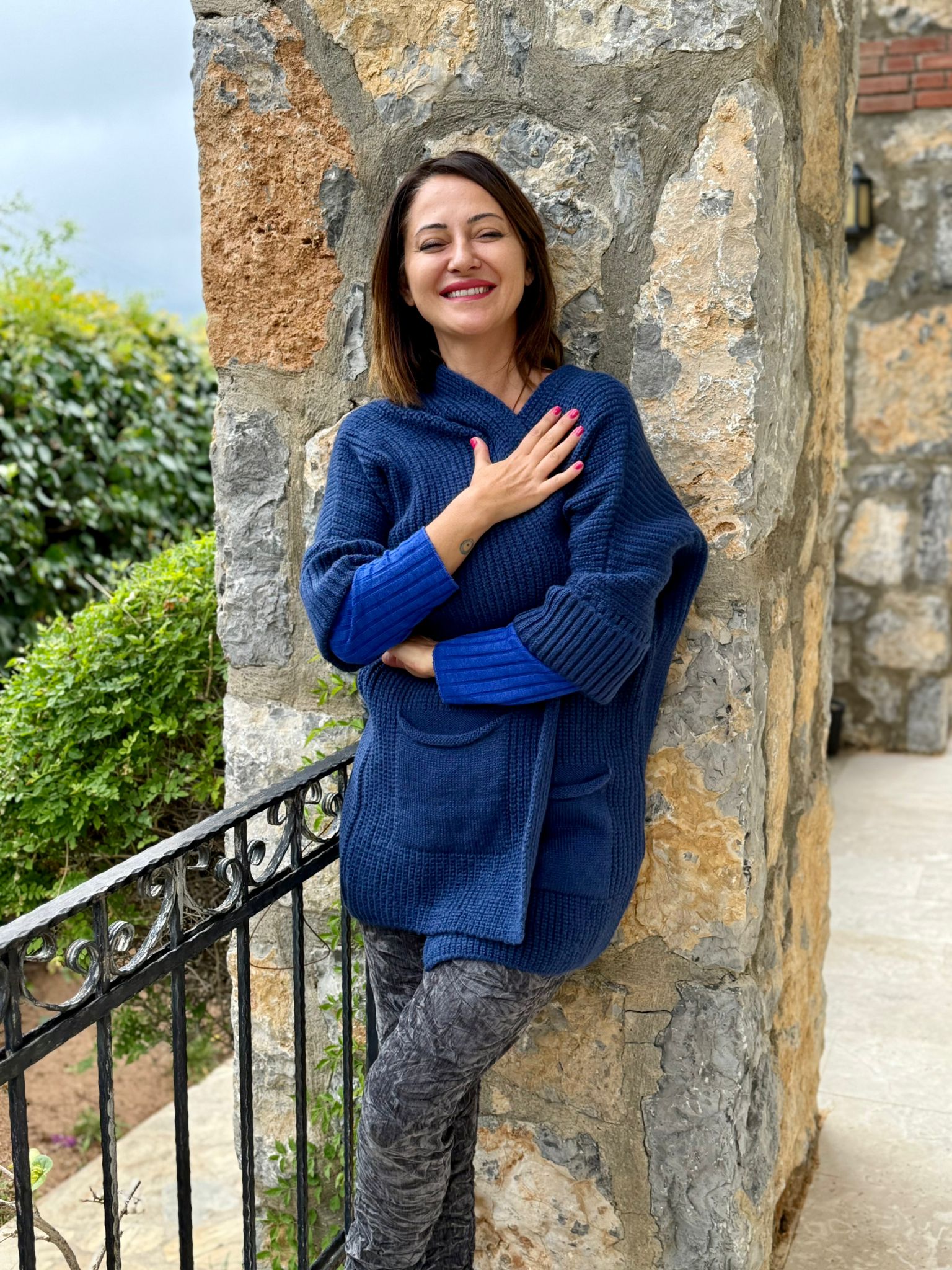 Sc2403 Jersey De Punto Lavado Marrón