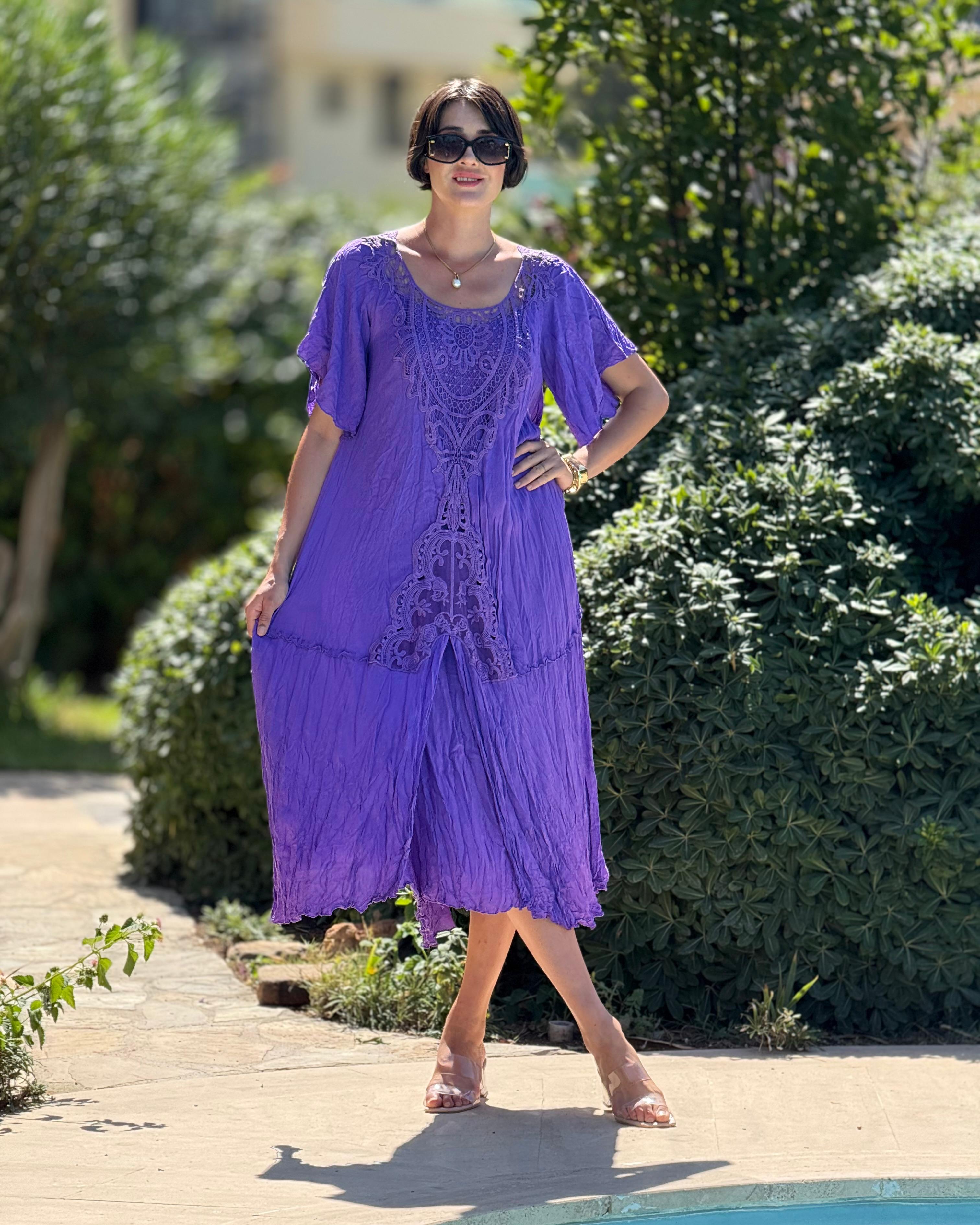 VL1420 Hürrem Vual Elbise Mor