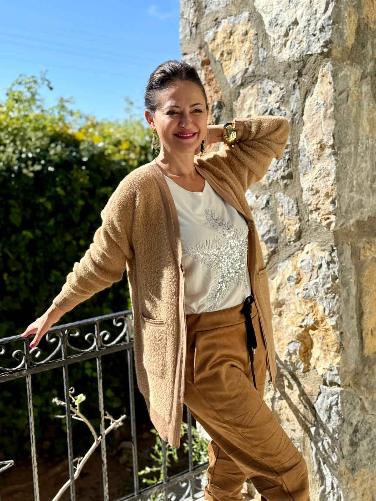 Sc2403 Jersey De Punto Lavado Marrón