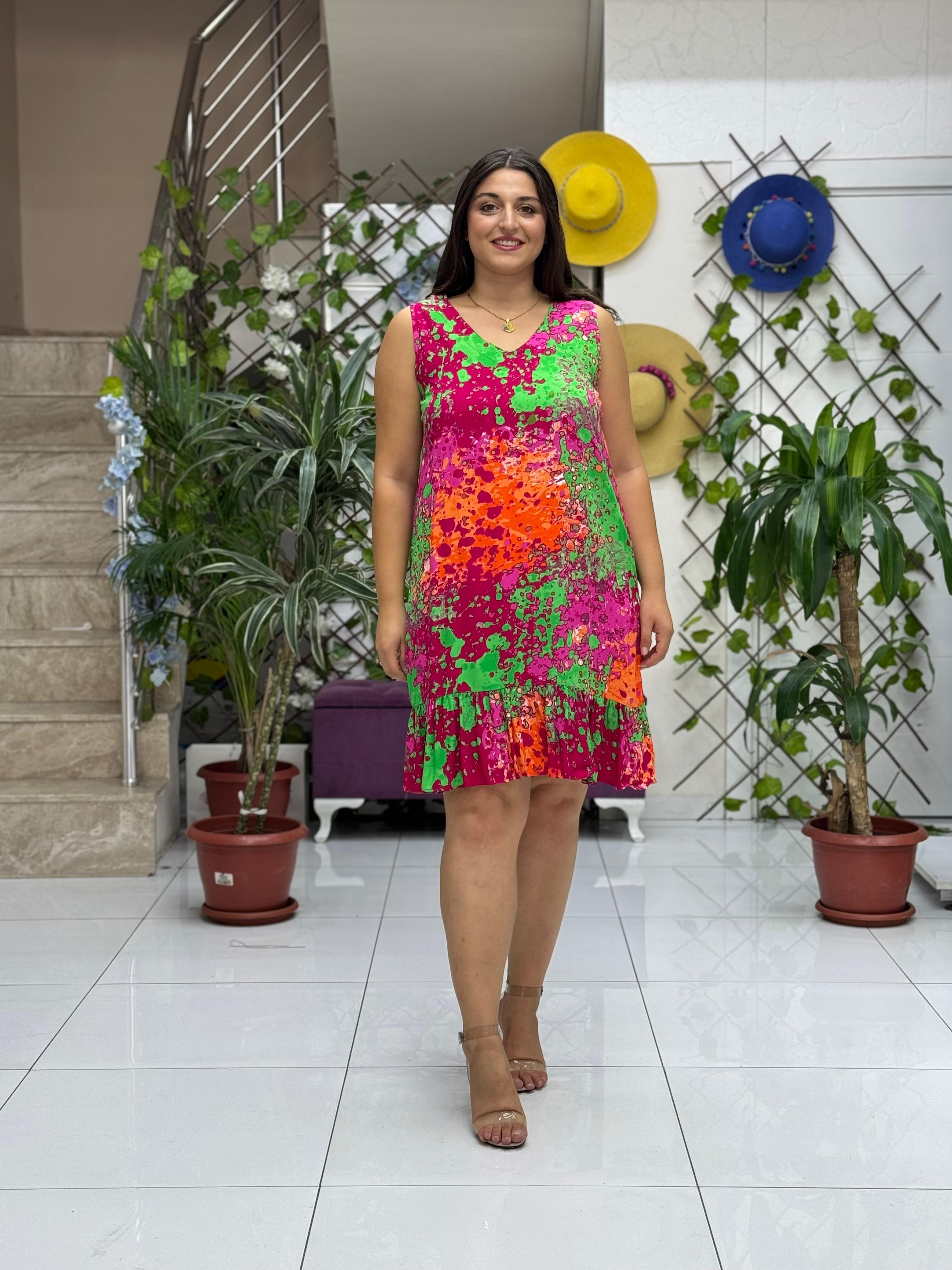 ALN16071 Viskon Alanya Elbise