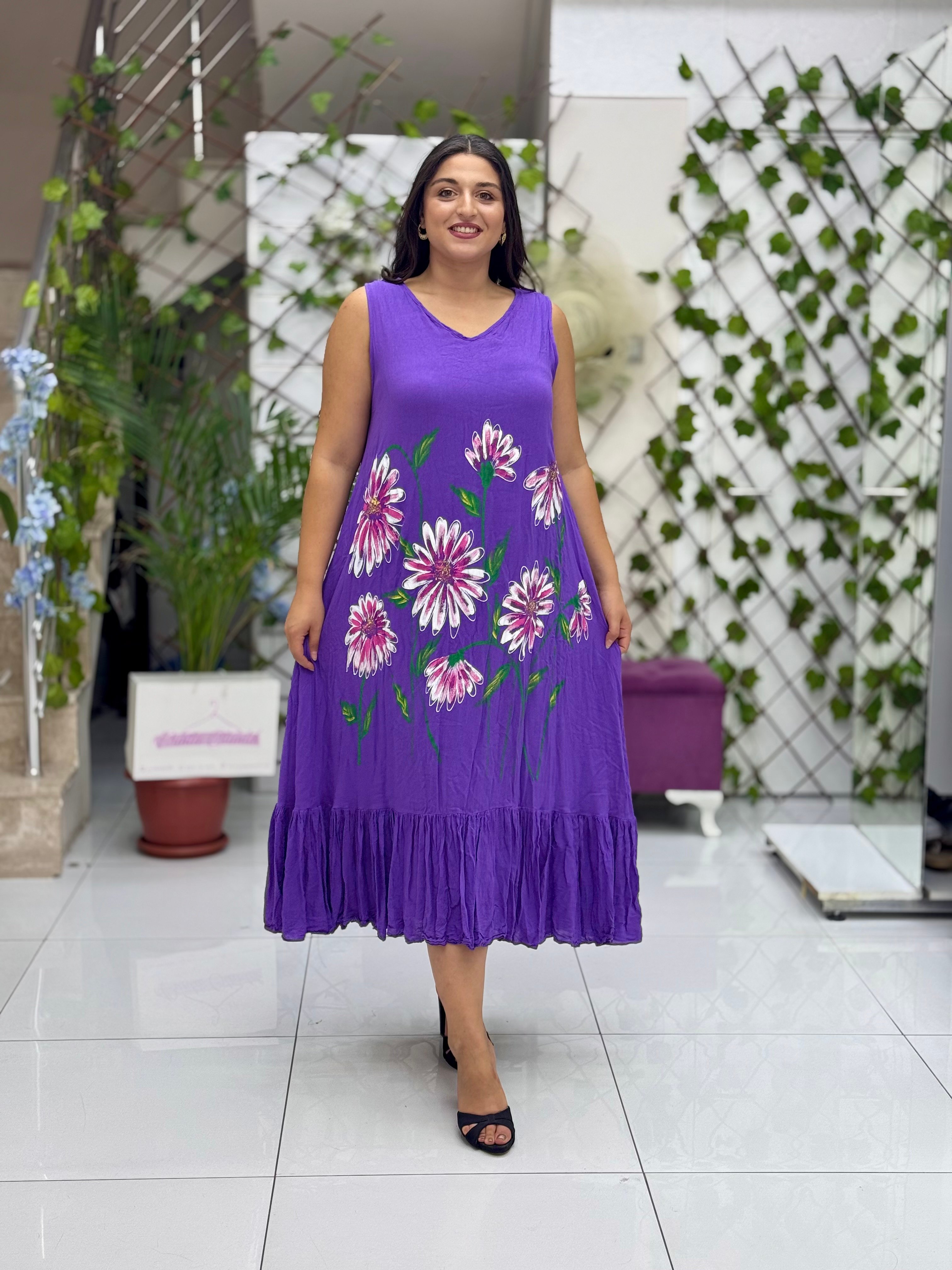 M1208 Vestido Voile Detalle Cuello Turquesa