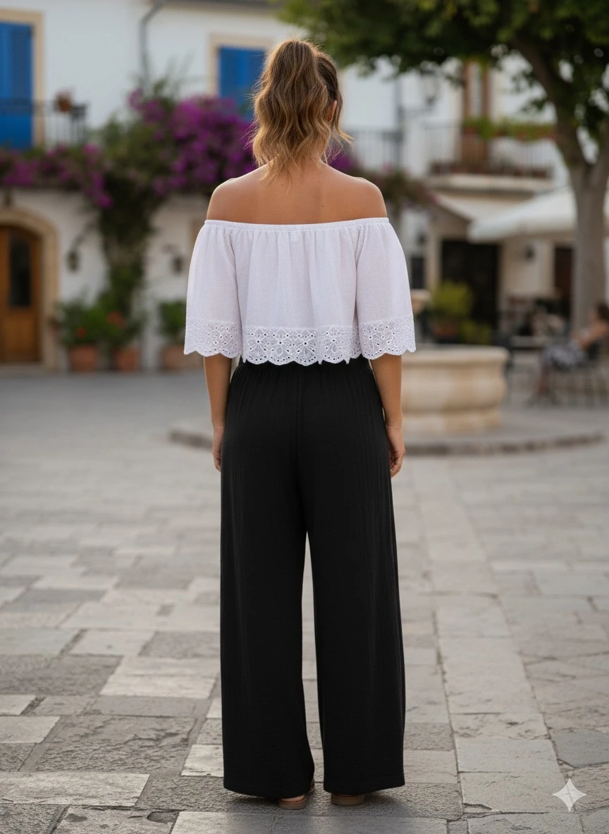 VL3015 Yüksek Bel Basic Vual Pantolon Siyah