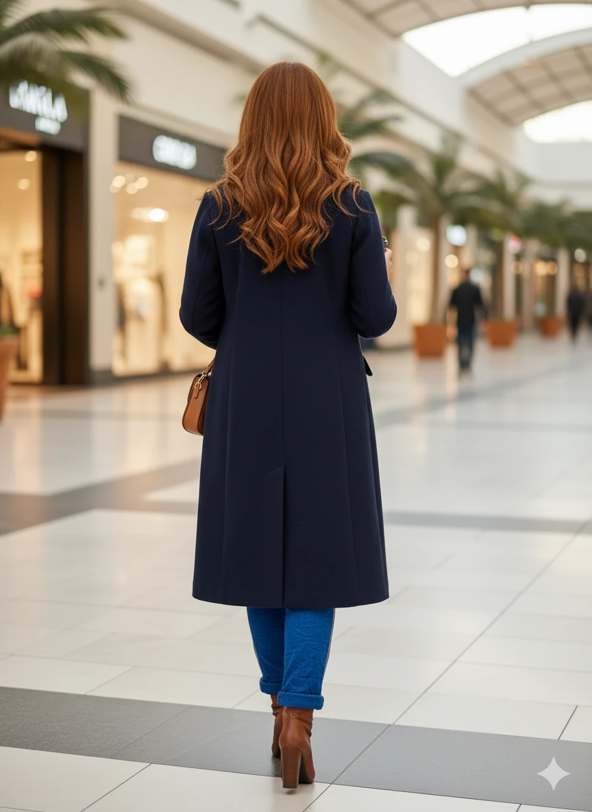 P18401 İtalyan Şeritli Kadife Pantolon İndigo