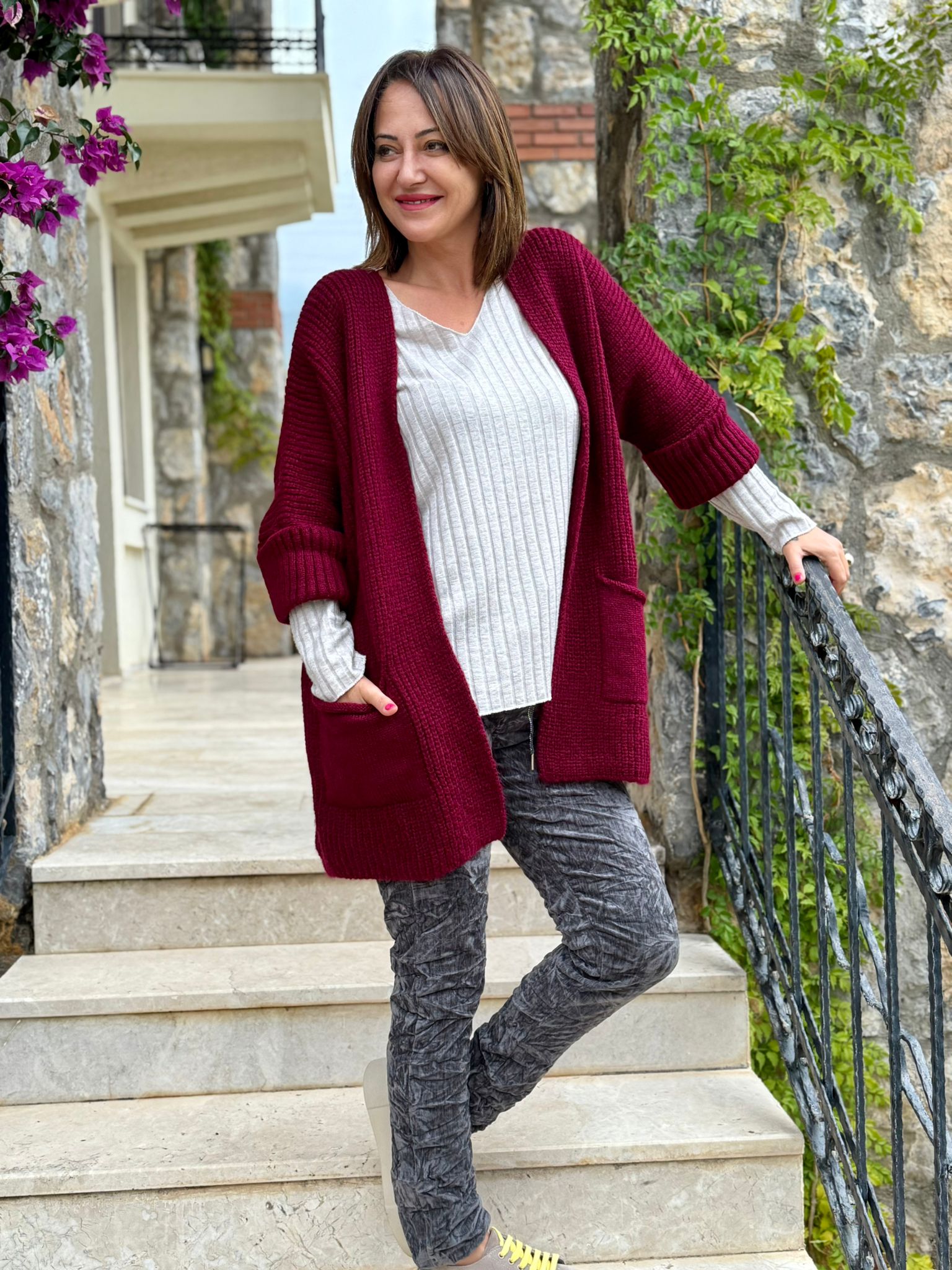 Sc2403 Jersey De Punto Lavado Marrón