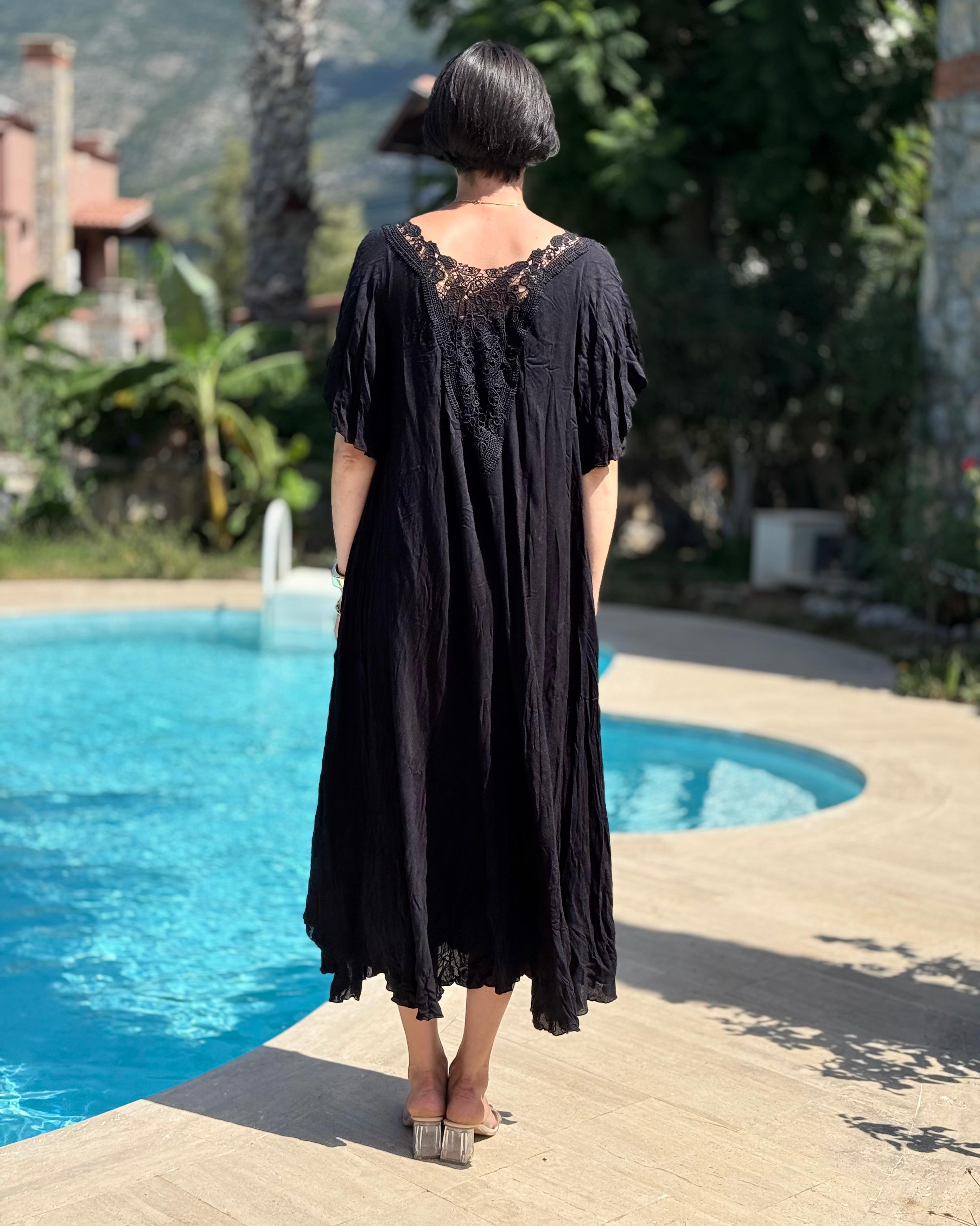 VL1420 Hürrem Vual Elbise Siyah